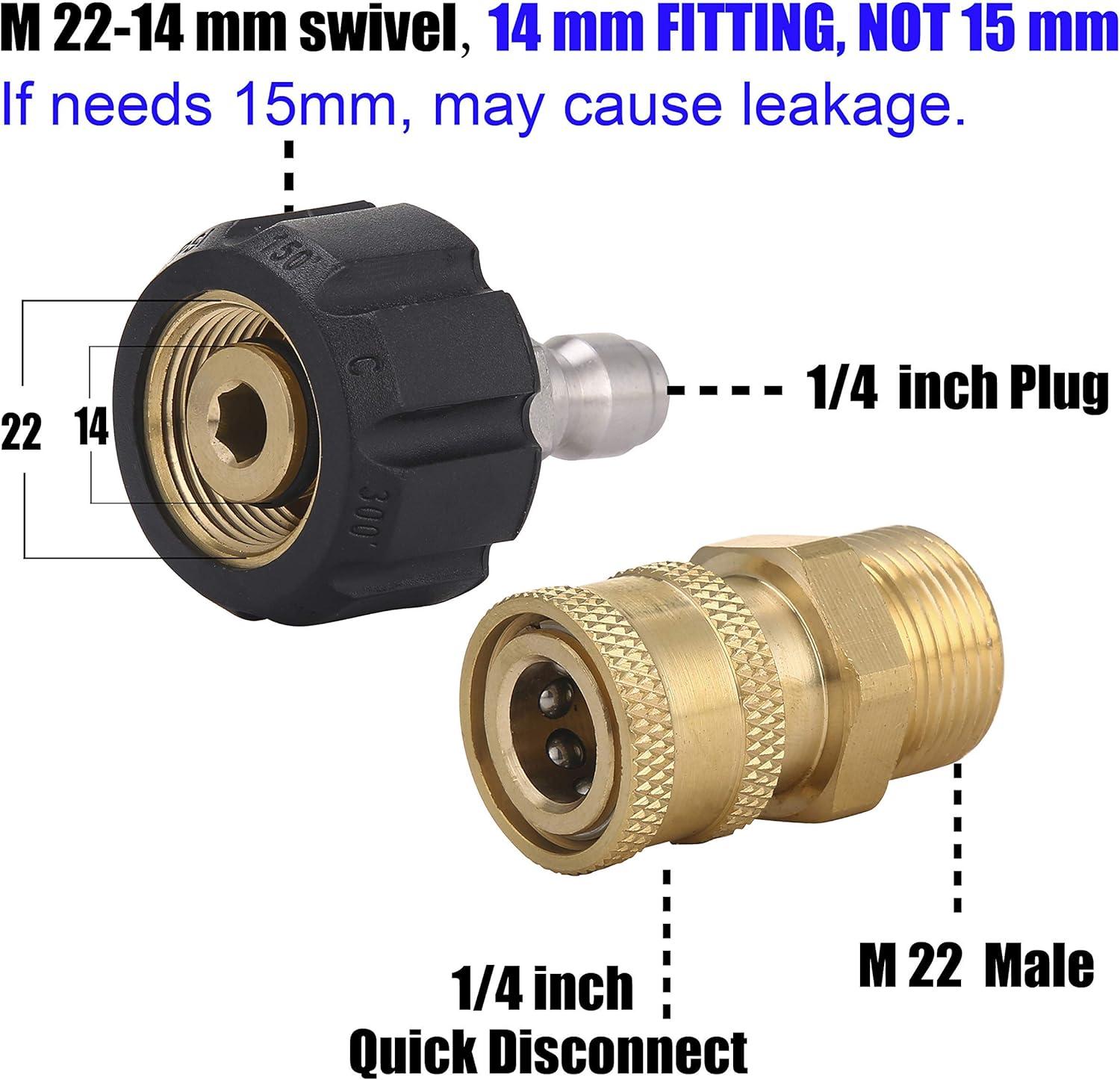 Mingle Brass Pressure Washer Adapter Set, Quick Connect Gun to Wand