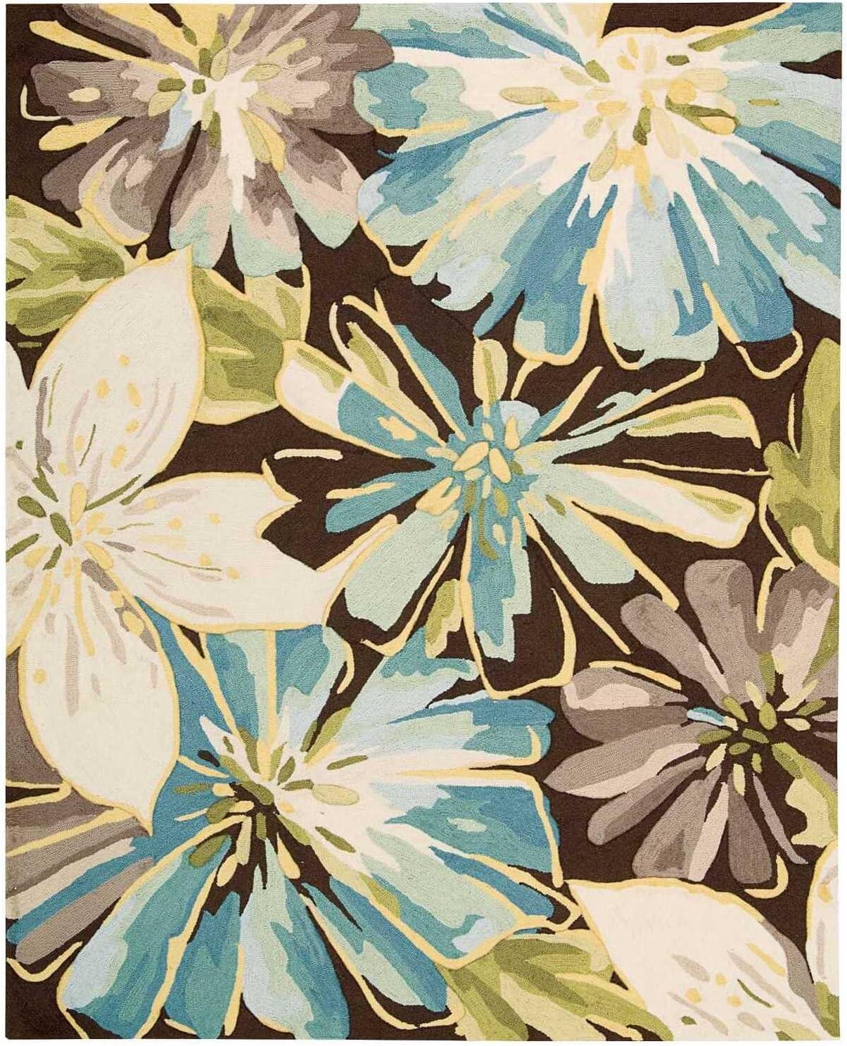 Nourison Fantasy Abstract Floral Chocolate 8' x 10'6" Area Rug, (8' x 11')