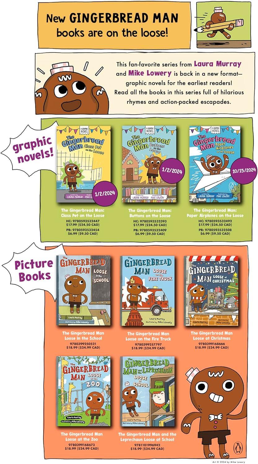 The Gingerbread Man: Paper Airplanes on the Loose: A Graphic Novel - (The Gingerbread Man Is Loose Graphic Novel) by  Laura Murray (Paperback)
