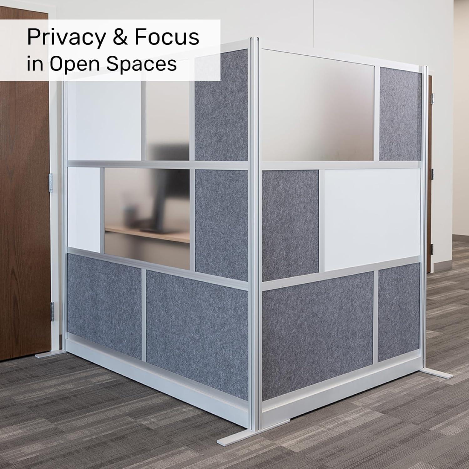 Stand Up Desk Store ReFocus Modular and Expandable Office Partition Wall System (53" W x 48" H Freestanding / Starter Divider Wall)