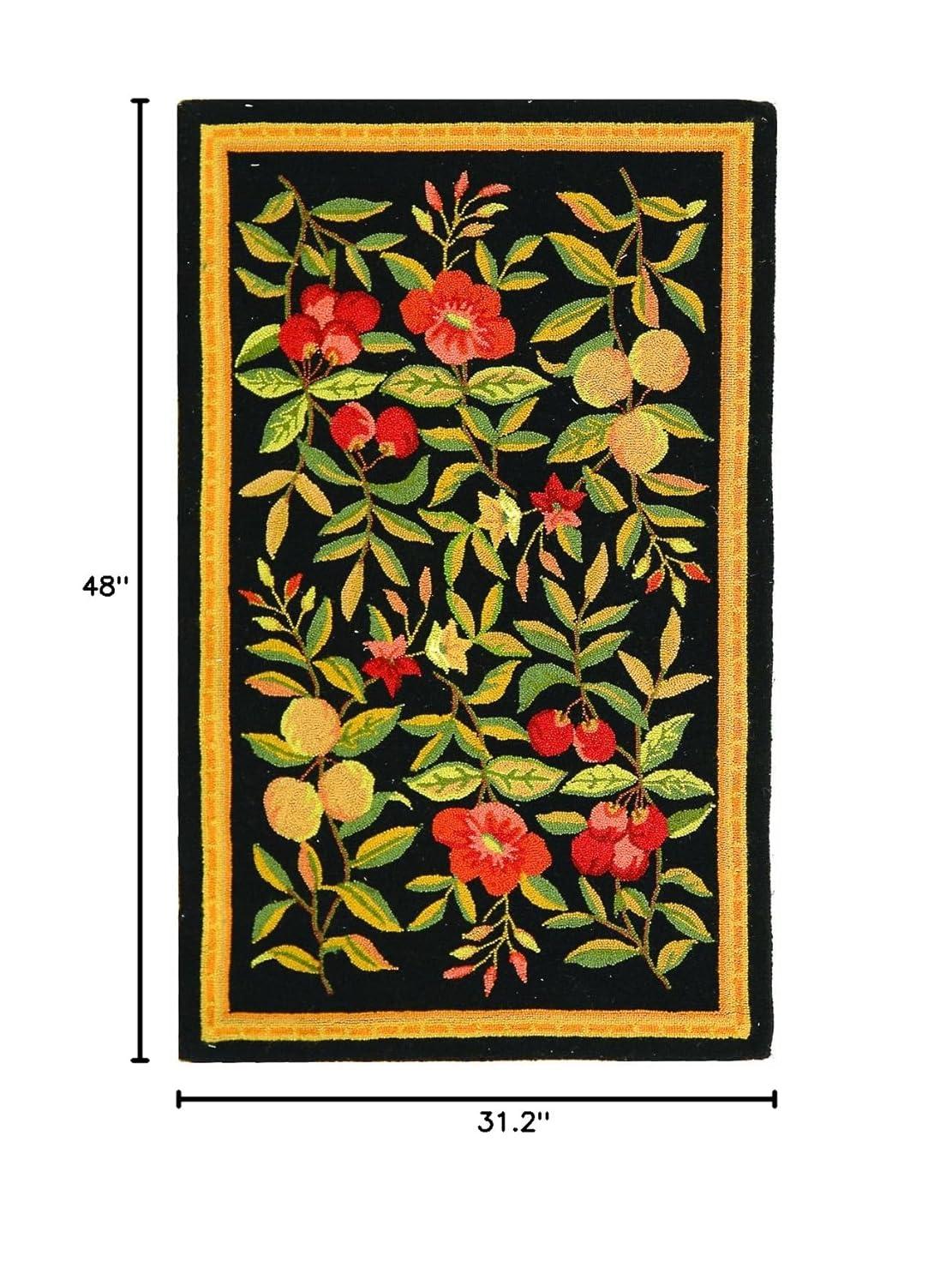 Chelsea HK210 Hand Hooked Accent Rug - Black - 2'6"x4' - Safavieh.