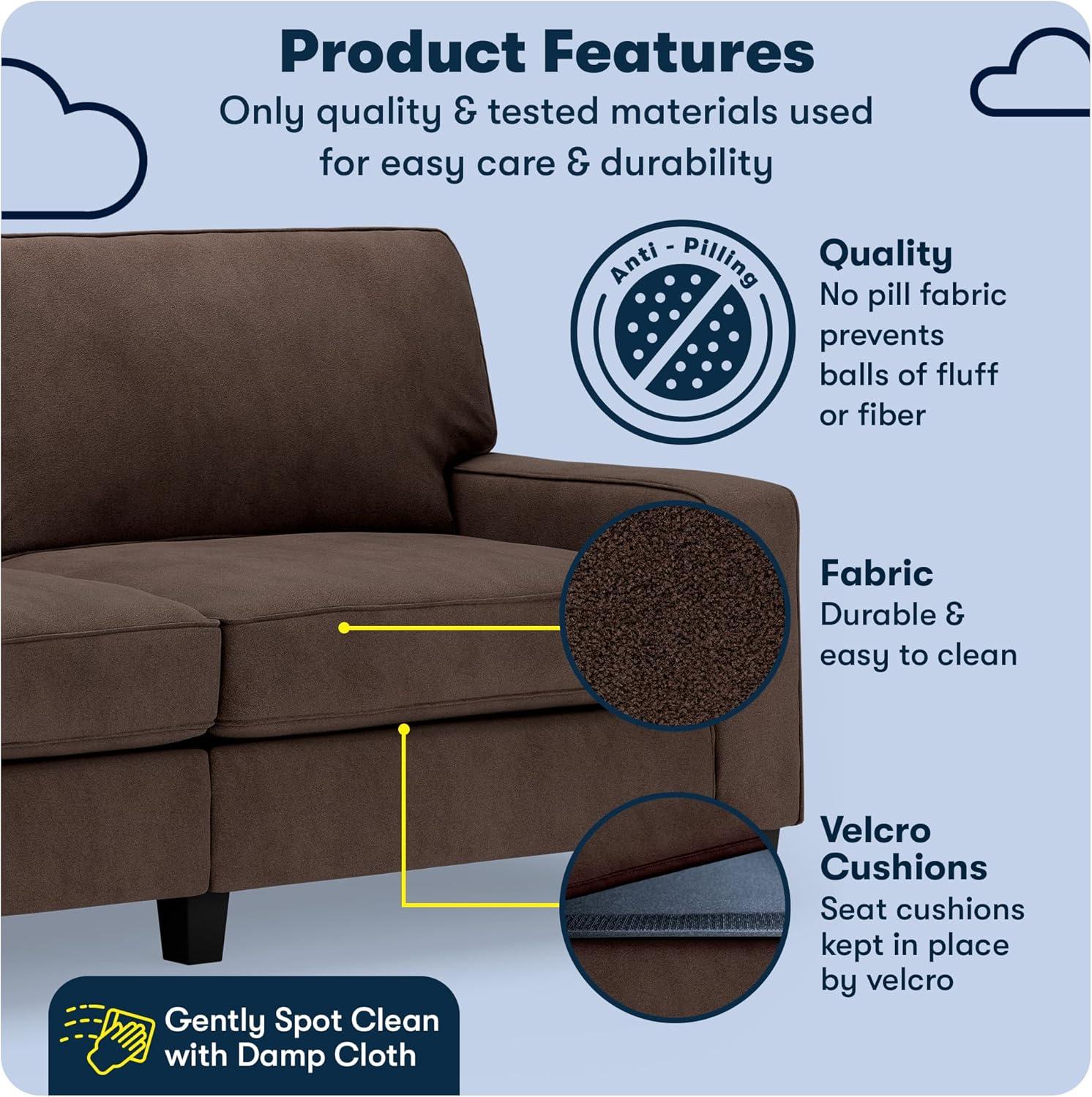 Serta Palisades 78" Track Arm Sofa, Easy Care Fabric, Soft Pillow Back, Pocket Coil Seat Cushions