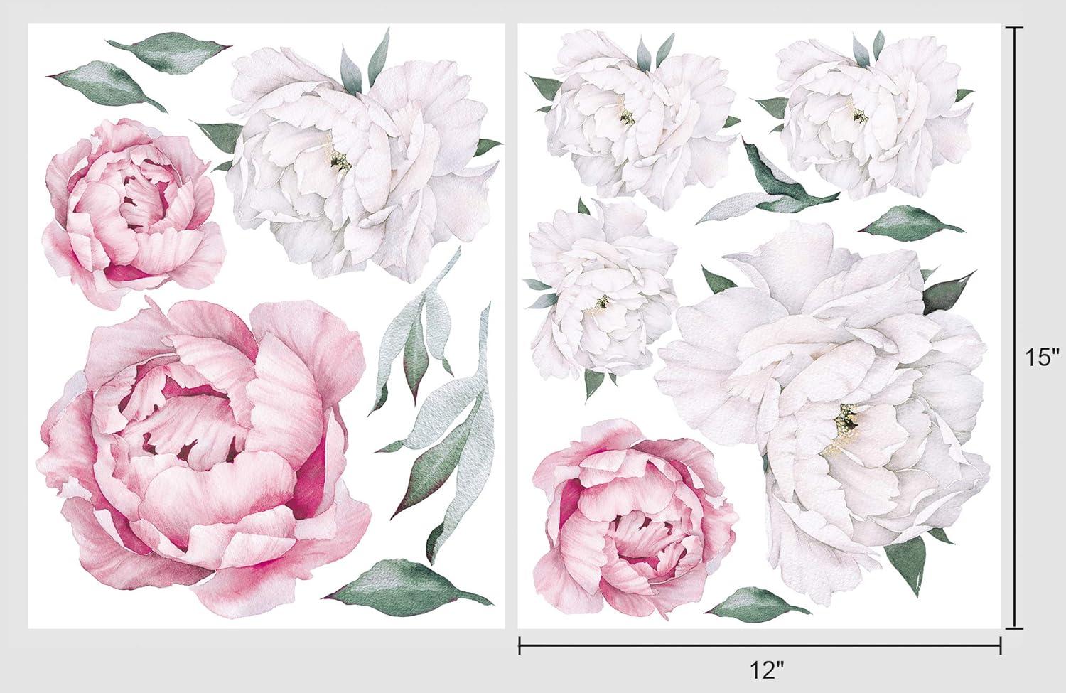 Clearance!Aijlhda Wall Stickers Decals Watercolor) Flowers And Peony Peony ( Watercolor White Decor Wall Wall Sticker