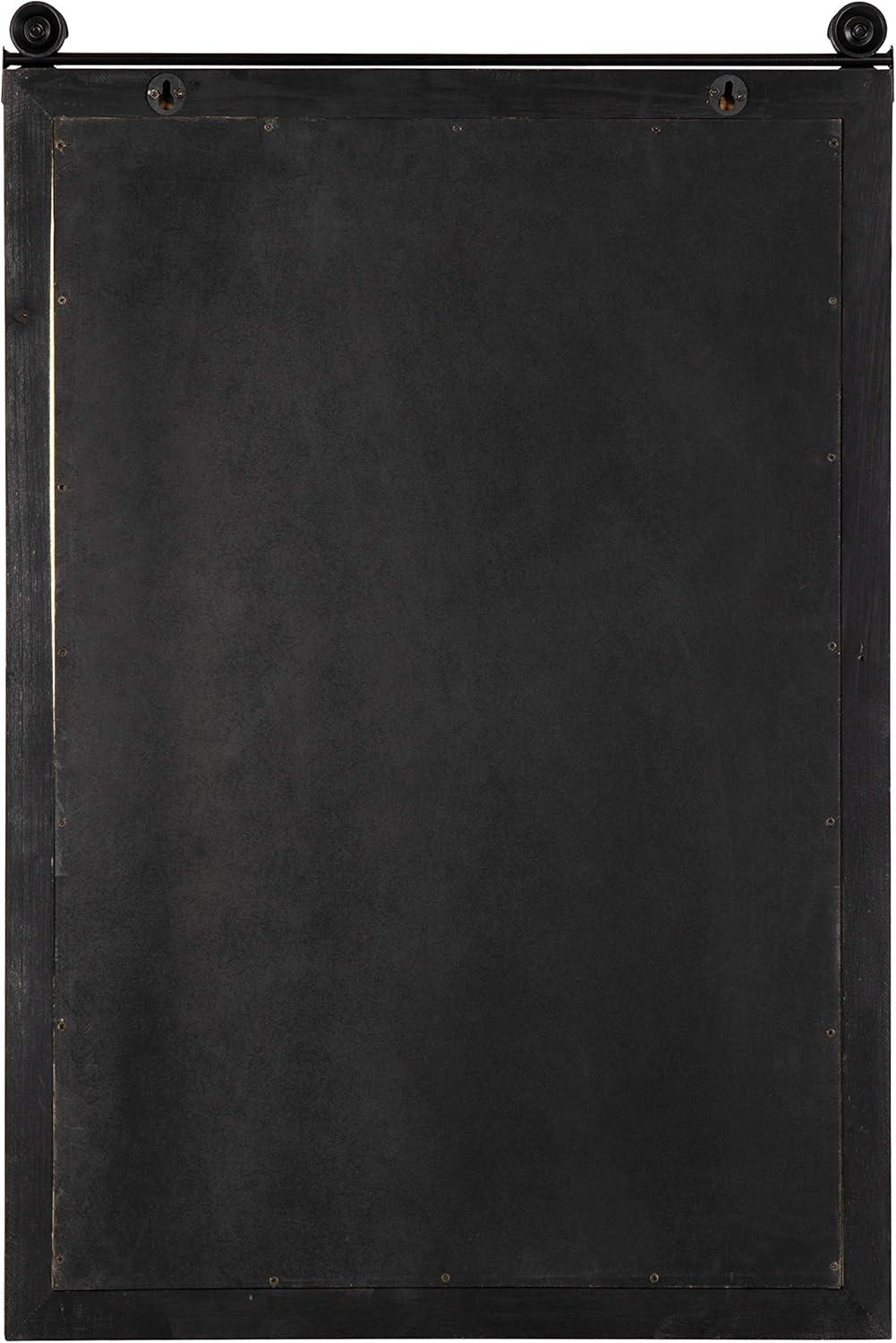Kate and Laurel Cates Modern Farmhouse Barn Door Wood Framed Galvanized Metal Magnetic Memo Board, Rustic Brown