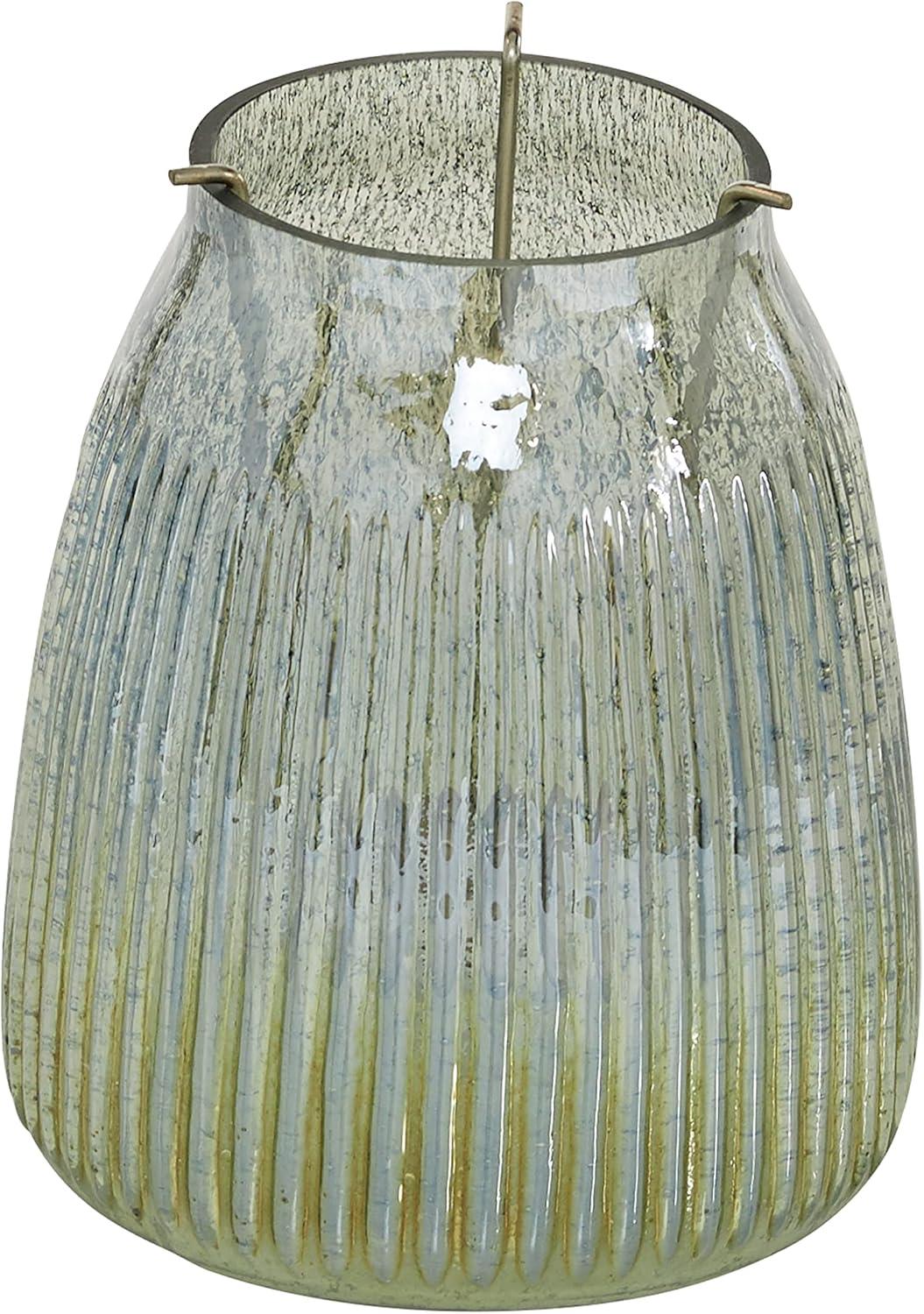 22" x 6" Round Glass Pillar Candle Holder Black - Olivia & May: Elegant Mantel Decor, 5-Unit Tray
