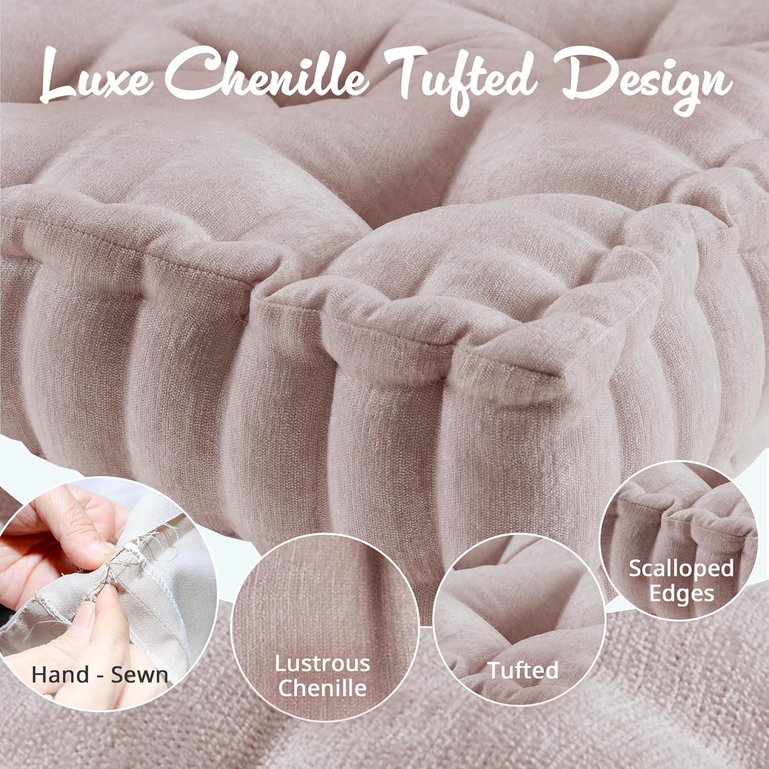 Intelligent Design Azza Poly Chenille Square Floor Pillow Cushion