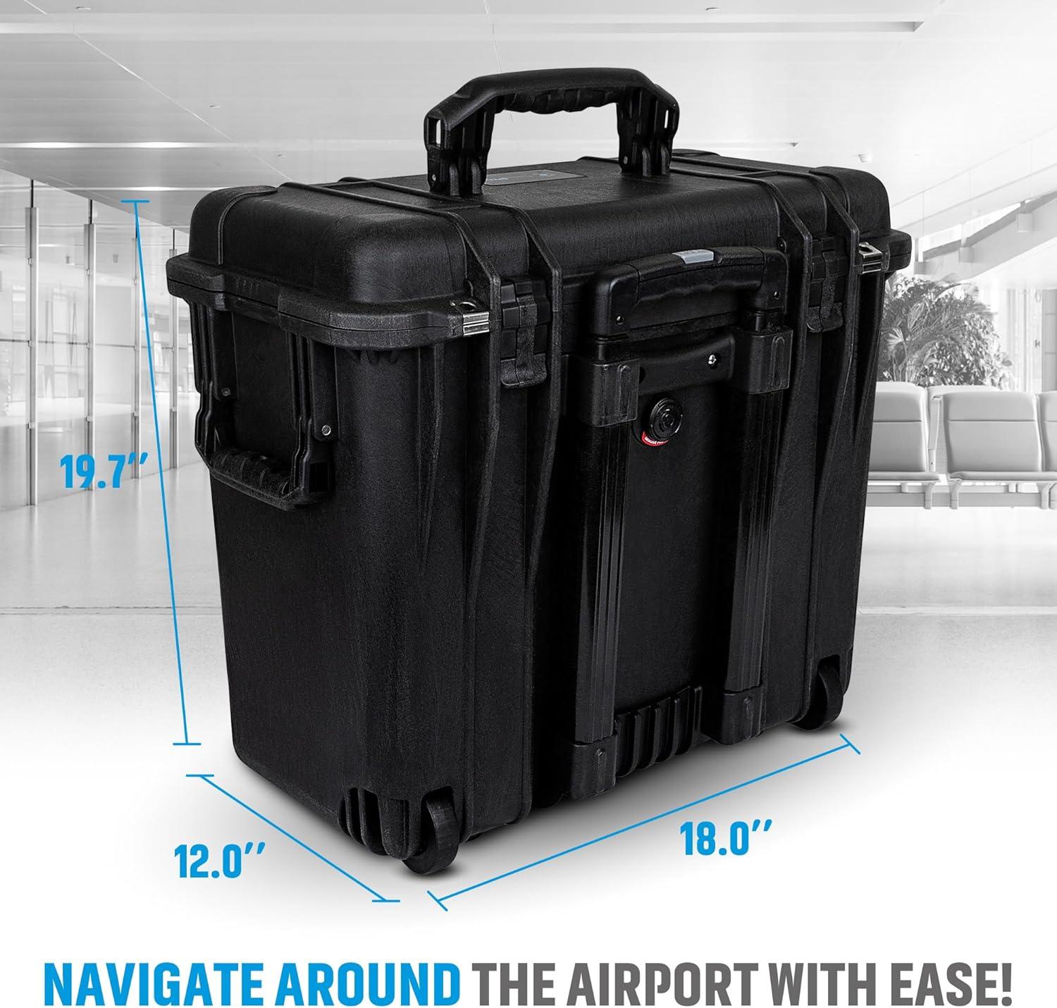CasePro 8-Bottle Wine Carrier with Wheels