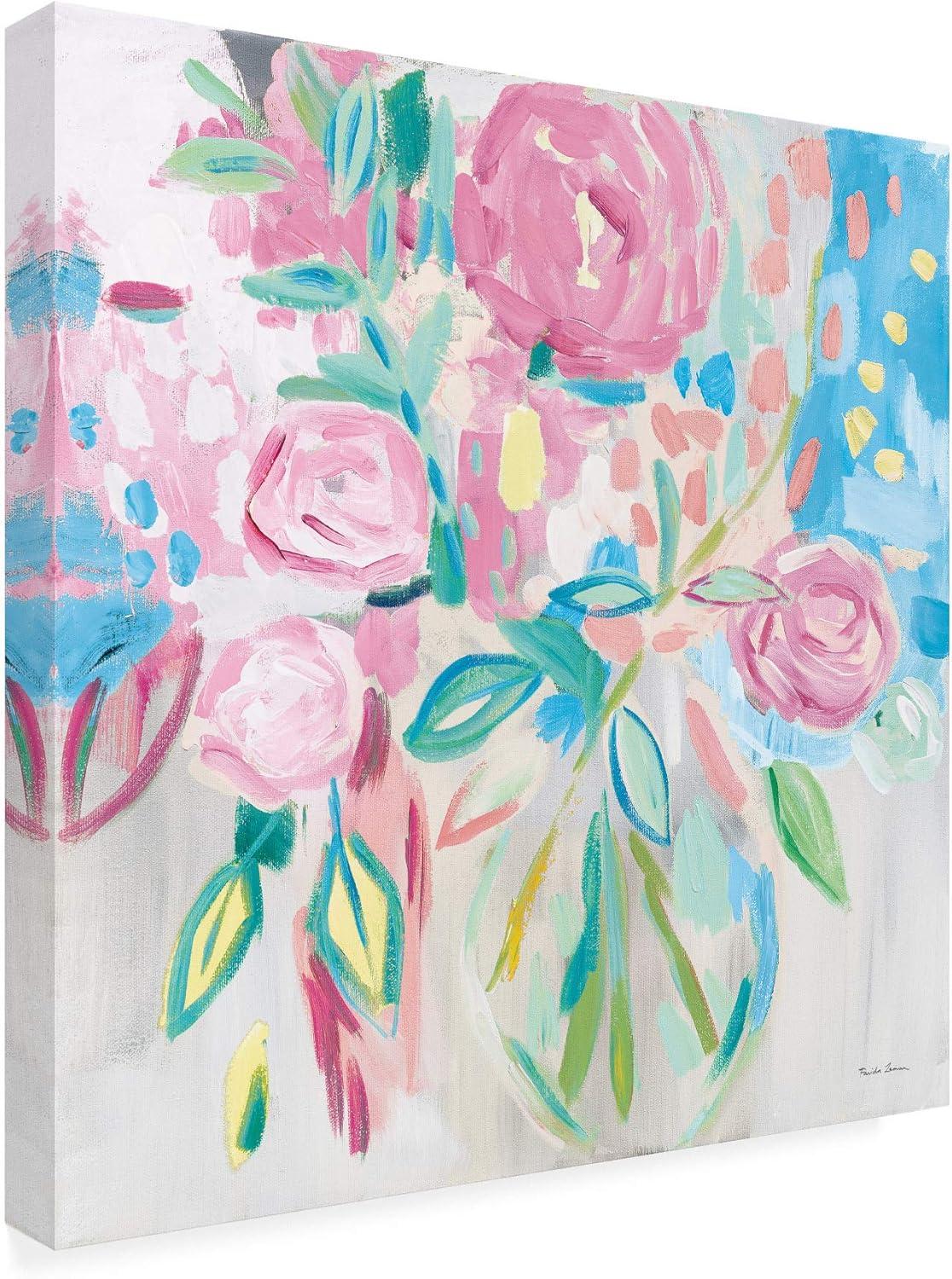 Trademark Fine Art 'Summer Pink Floral Pastel' Canvas Art by Farida Zaman