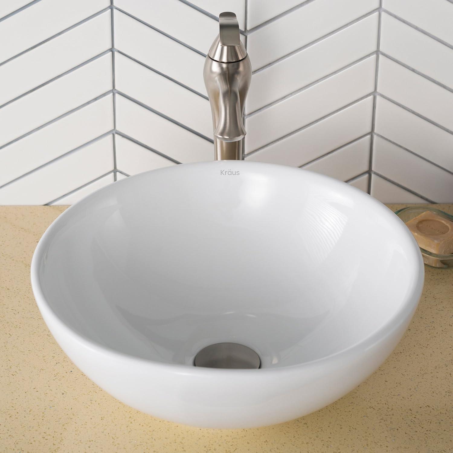 Thin ceramics Circular Vessel Bathroom Sink