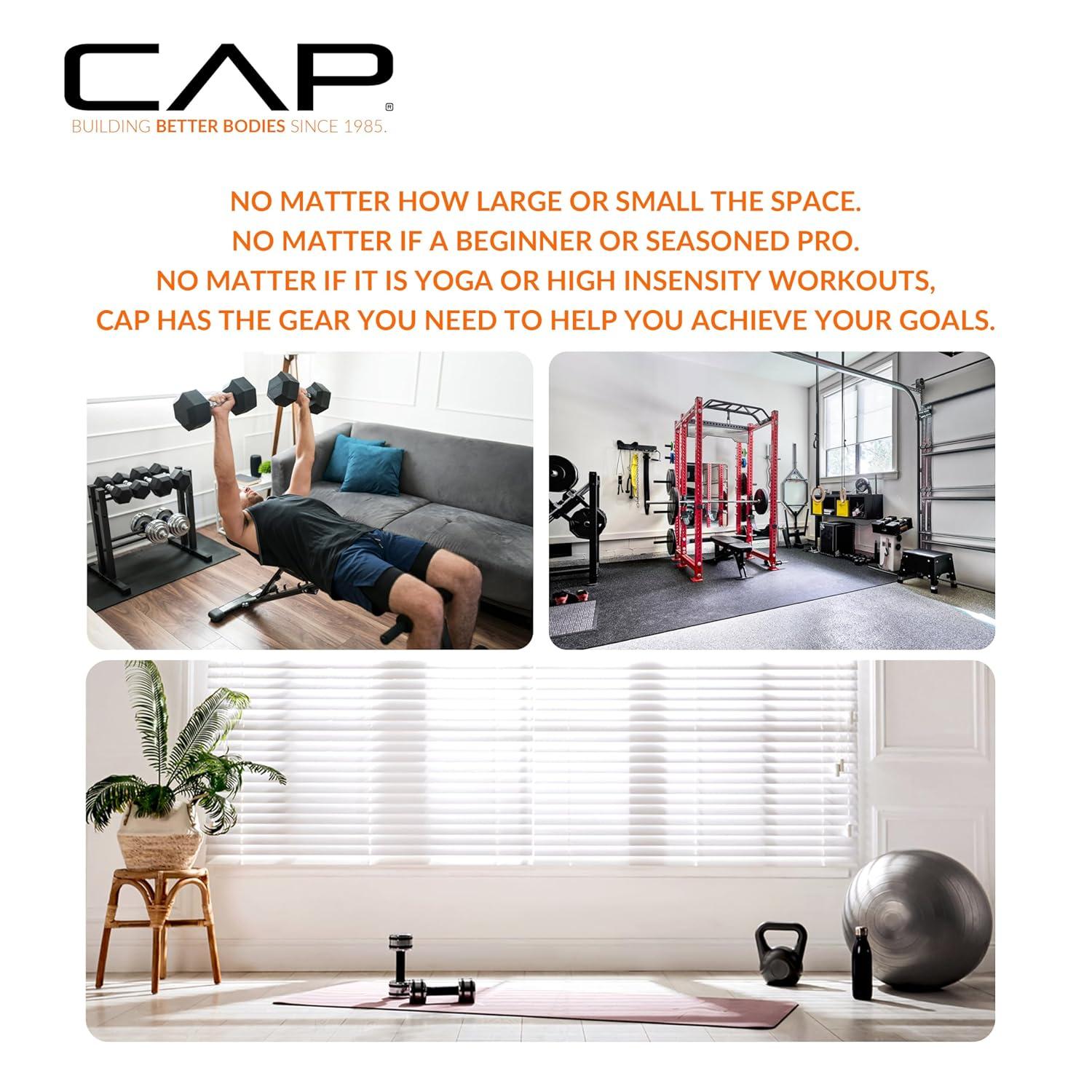 CAP Barbell All Purpose Folding Exercise Training & Gymnastics Balance Mat 10' x 4' x 2" thick, Black