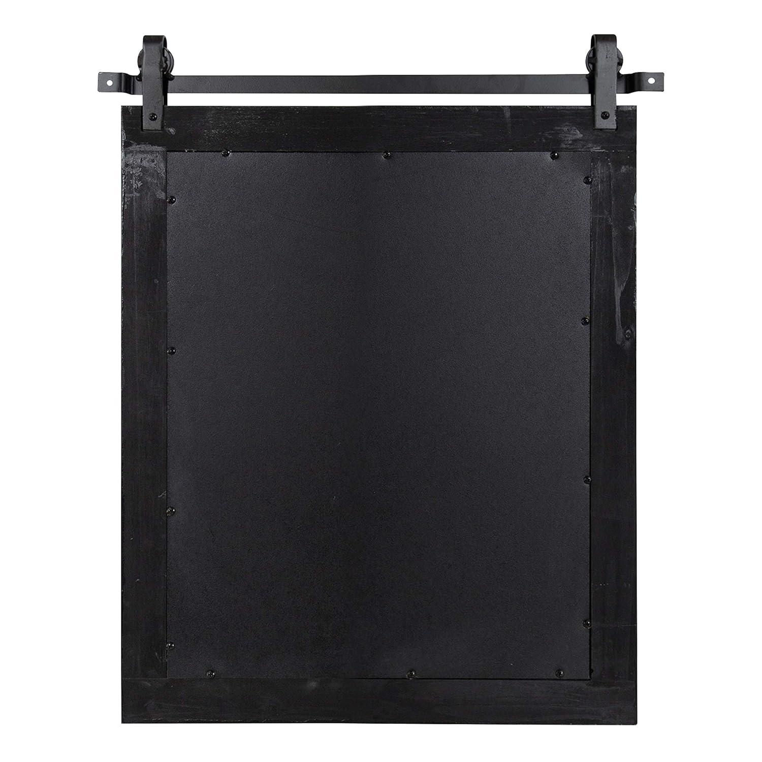 Kate & Laurel All Things Decor 22" x 30" Cates Rectangle Wall Mirror Black: Rustic Farmhouse Style, No Assembly, Wall Mounted
