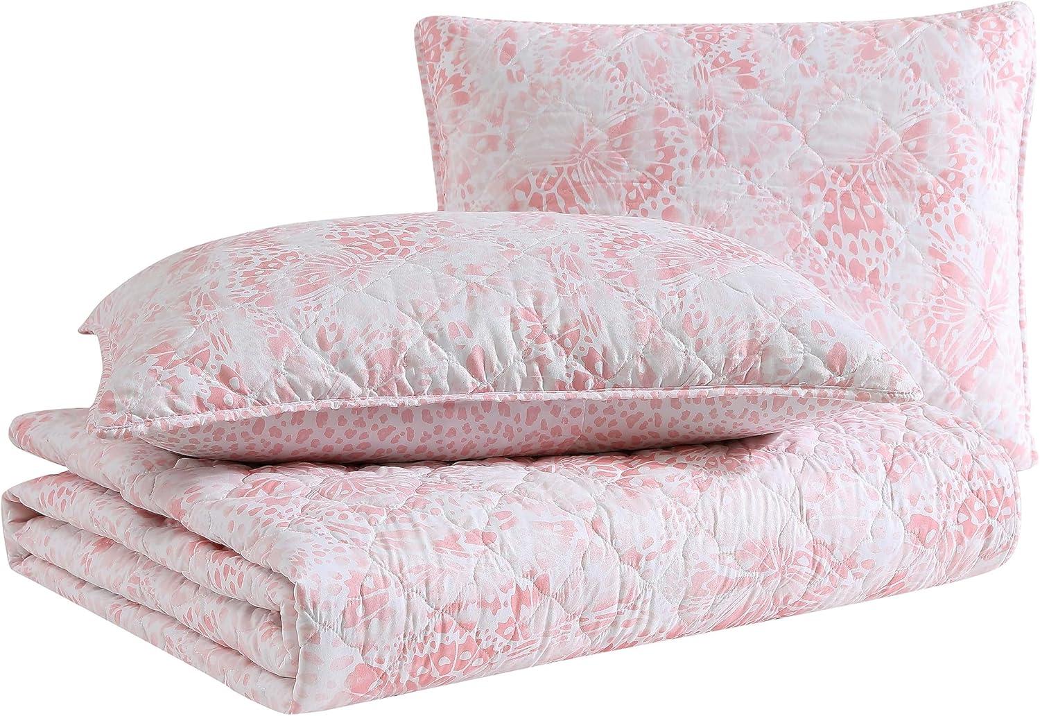 Betsey Johnson Butterfly Ombre Pink Reversible Quilt Set