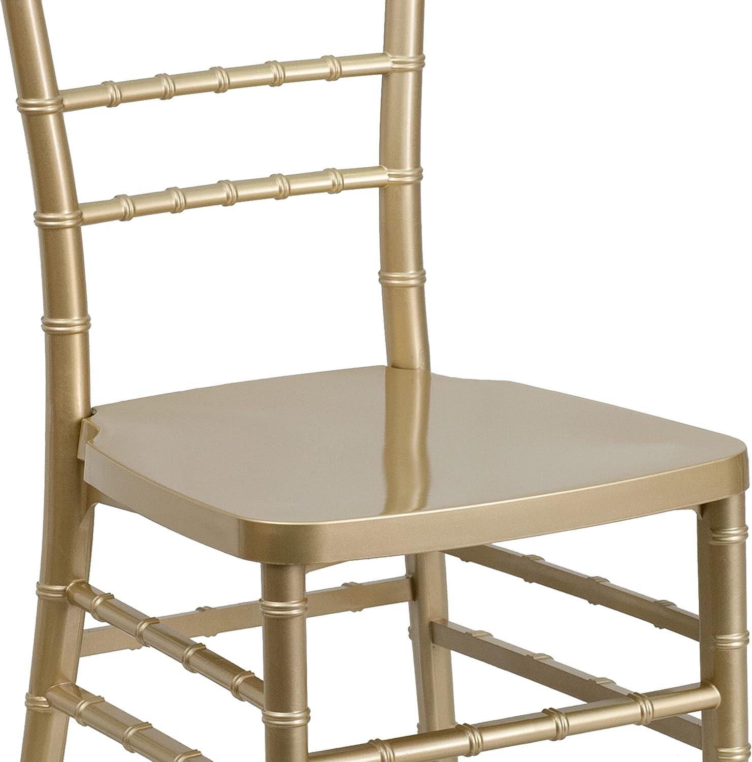 Elegant Gold Resin Chiavari Mid-Back Banquet Chair