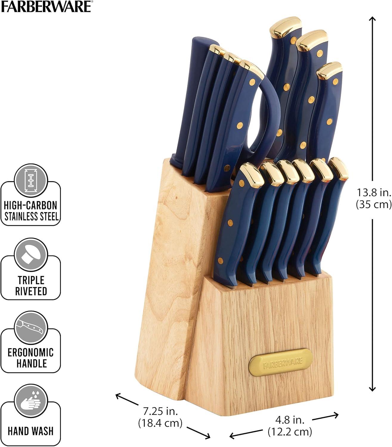 Farberware Farberware 15-Piece Triple Riveted Knife Block Set