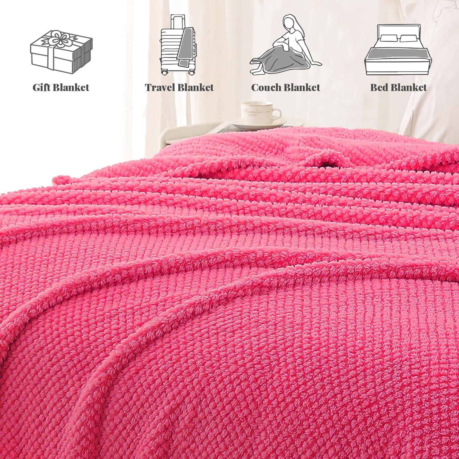 PAVILIA Lightweight Fleece Throw Blanket for Couch, Soft Warm Flannel Blankets for Bed