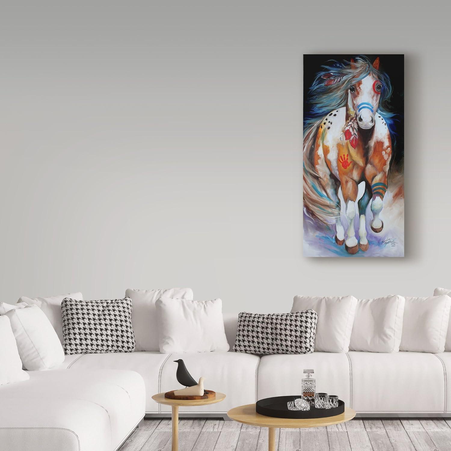 Brave The Indian War Horse Multicolor Canvas Wall Art