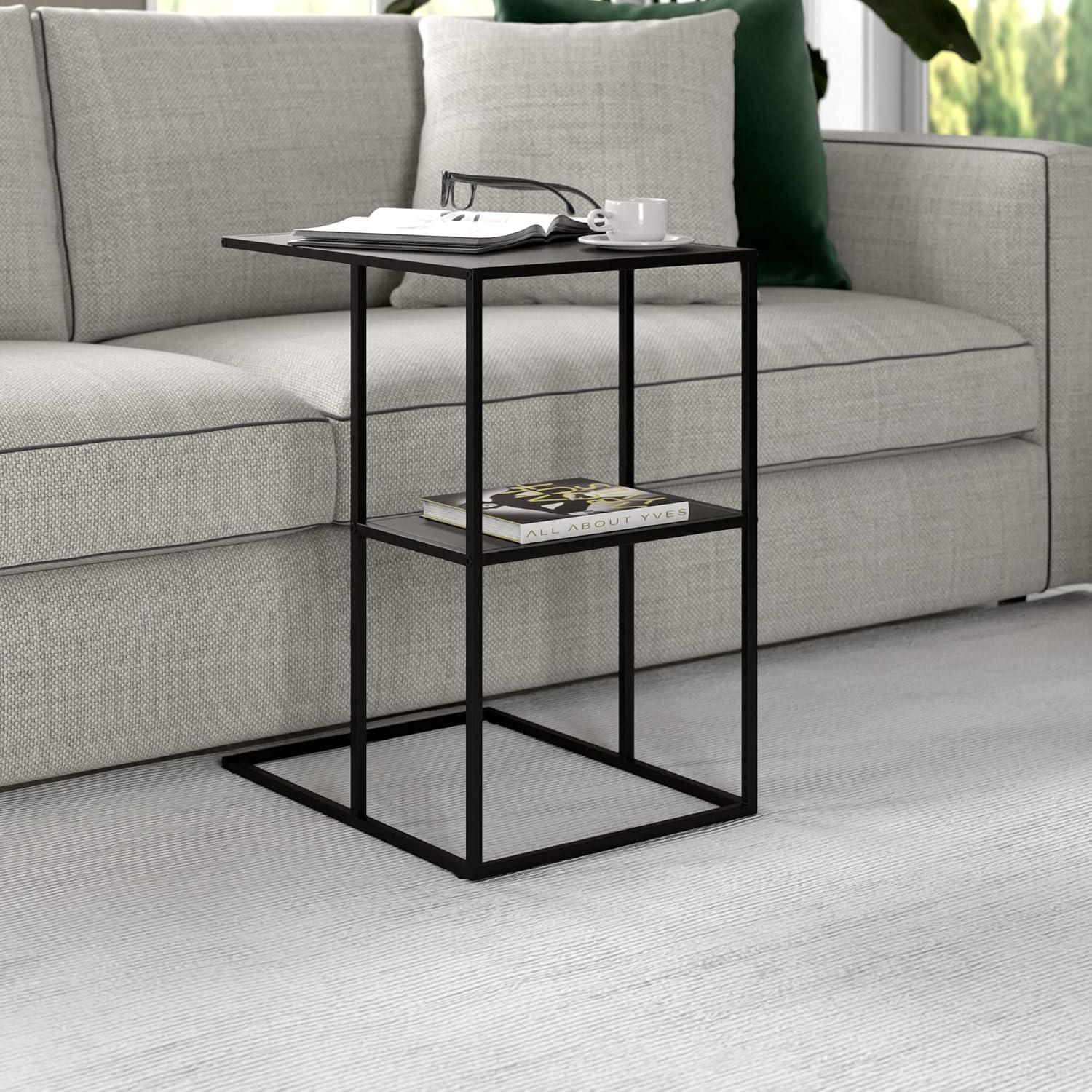 Evelyn&Zoe Winthrop 20" Wide Rectangular Side Table, Blackened Bronze