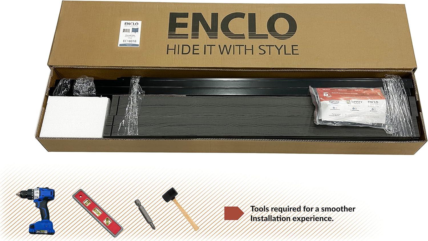 Enclo 48in H x 40in W (2 Panels) No Dig Enclo Vienna Charcoal Color Woodtek Privacy Screen, Outdoor Vinyl Privacy Fence Panel, Privacy Wall for Trash Cans & Air Conditioner Fence, Patio Privacy Screen, EC18018