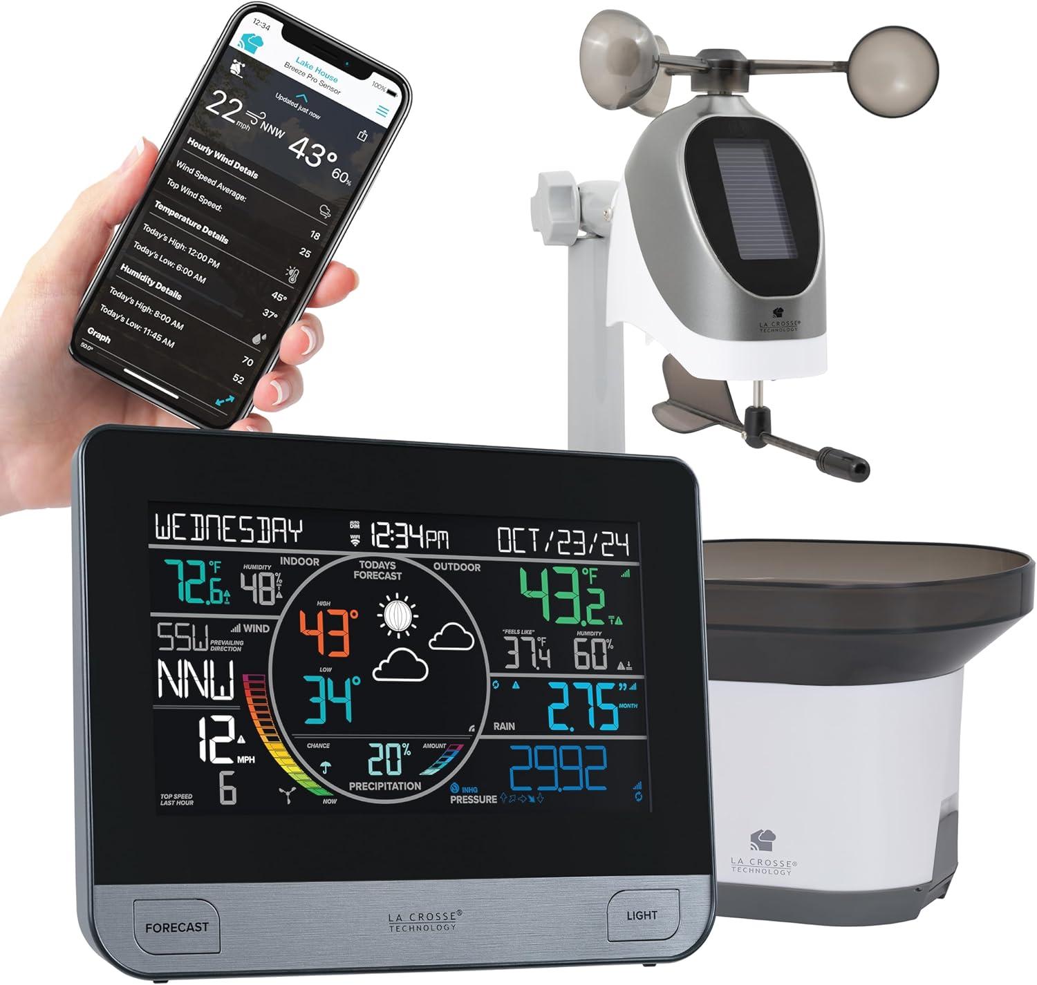 Wi-Fi Professional Weather Station with Color Display