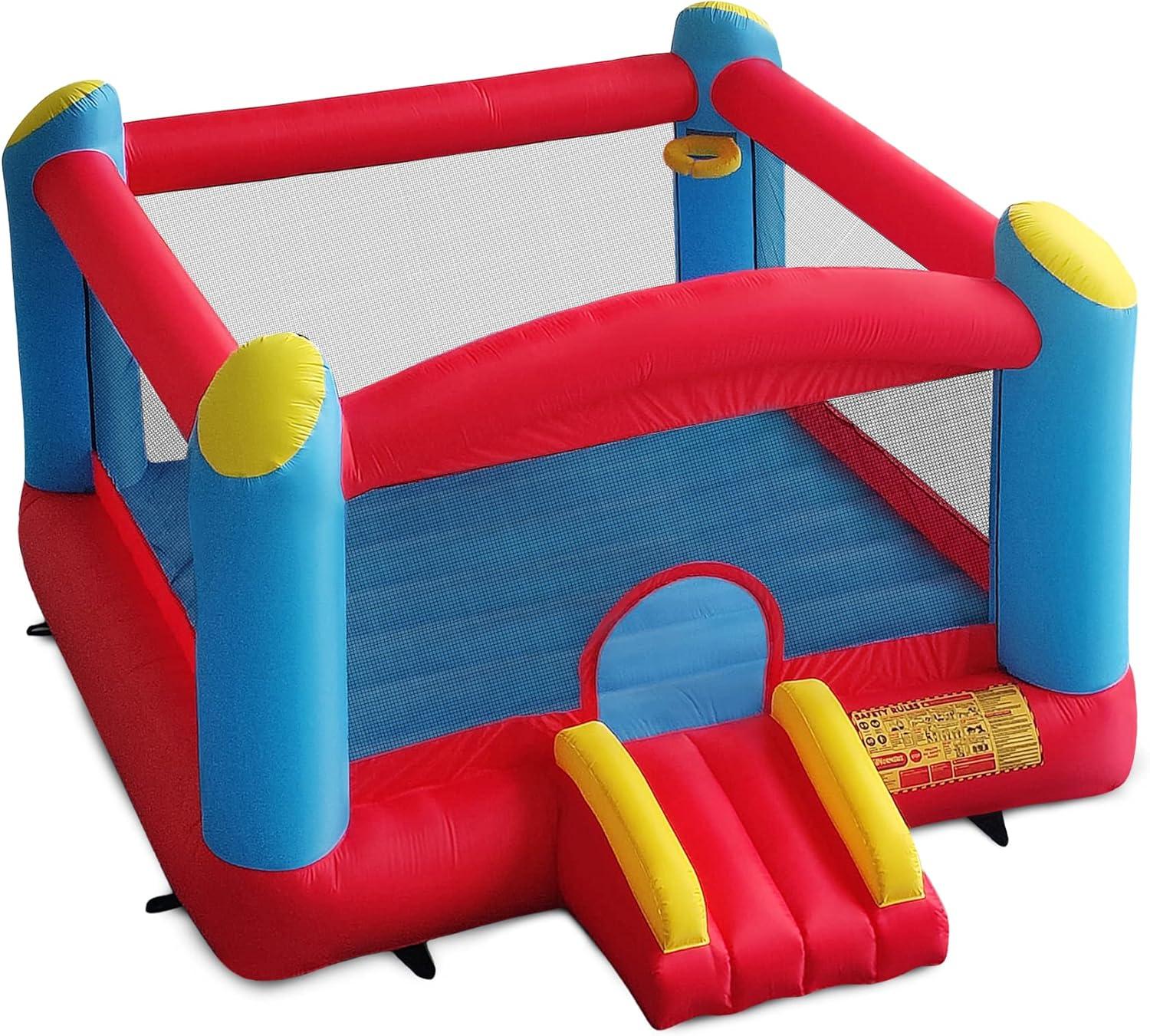 Enormous Giant Bounce House for Kids, Indoor Outdoor Inflatable Huge Bouncy Castle with Double Basketball Hoops, Includes Air Blower with GFCI