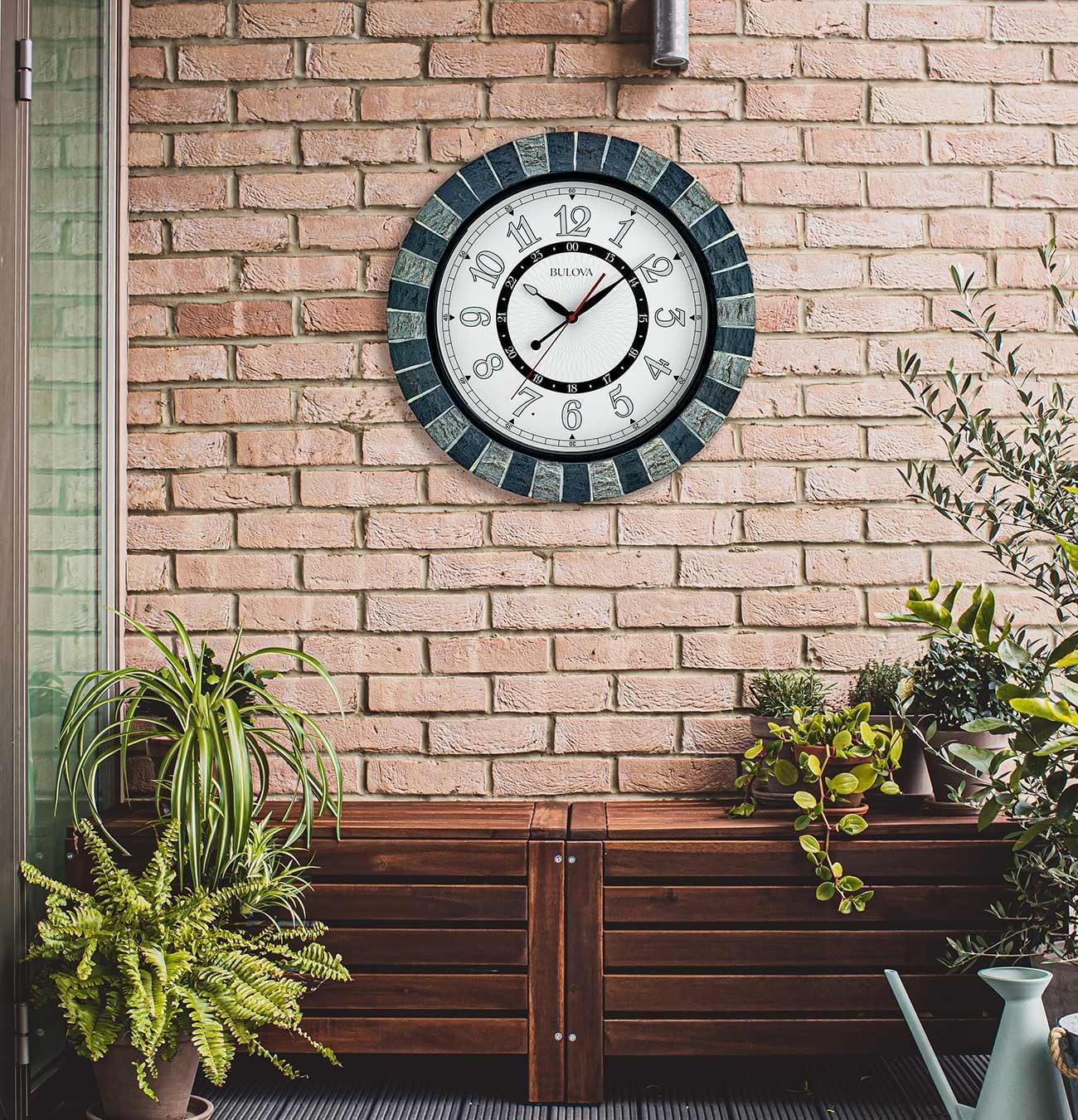 Bulova Clocks C3392 Outdoor, Garden Party lighted dial, patio accessory.