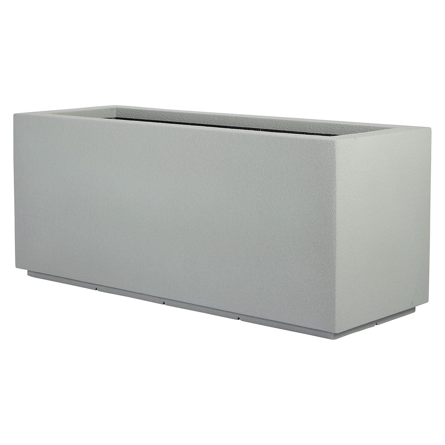 Milan Tall 46 in. x 17 in. Concrete Gray Composite Trough