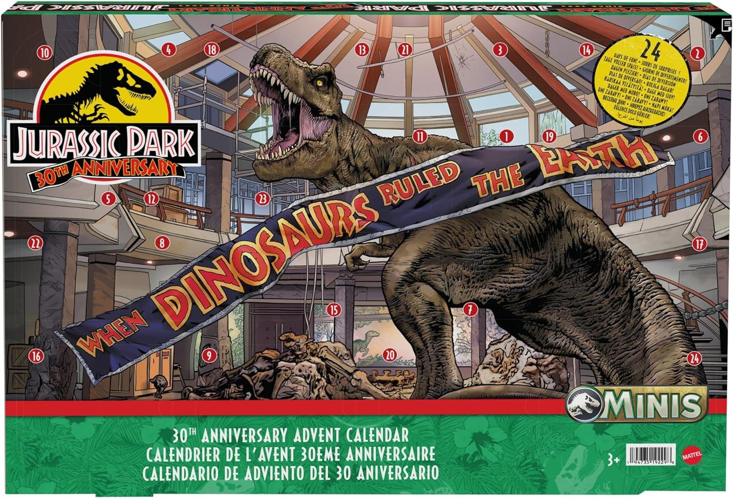 Jurassic World 30th Anniversary Holiday Advent Calendar Mini Dinosaur Figure Set