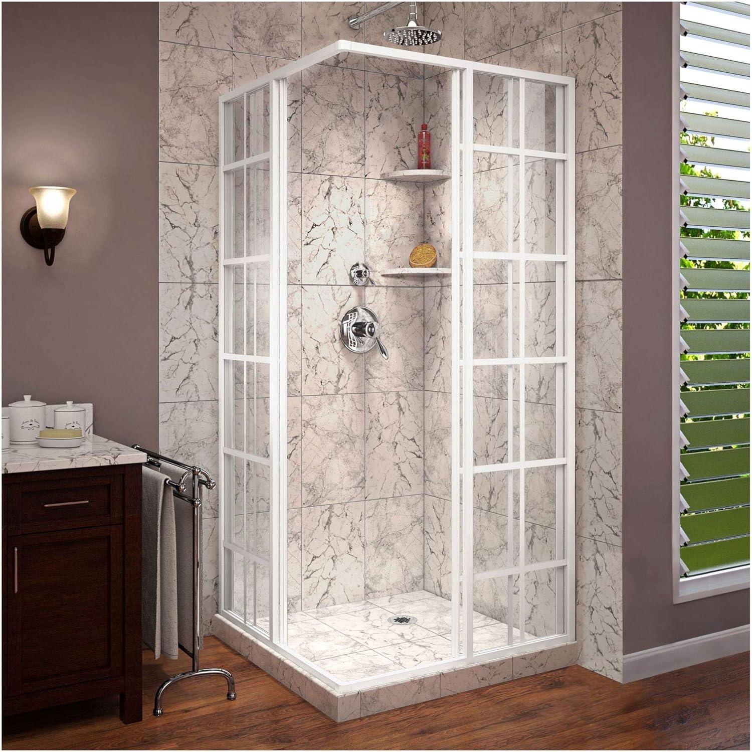 French Corner 34.5" W x 34.5" D x 72'' H Framed Square Shower Enclosure