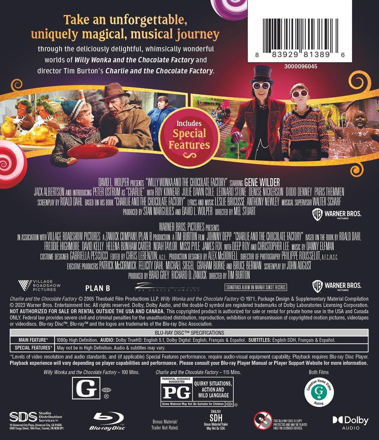 Willy Wonka & the Chocolate Factory / Charlie and the Chocolate Factory 2-Film Collection (Blu-ray)(2011)