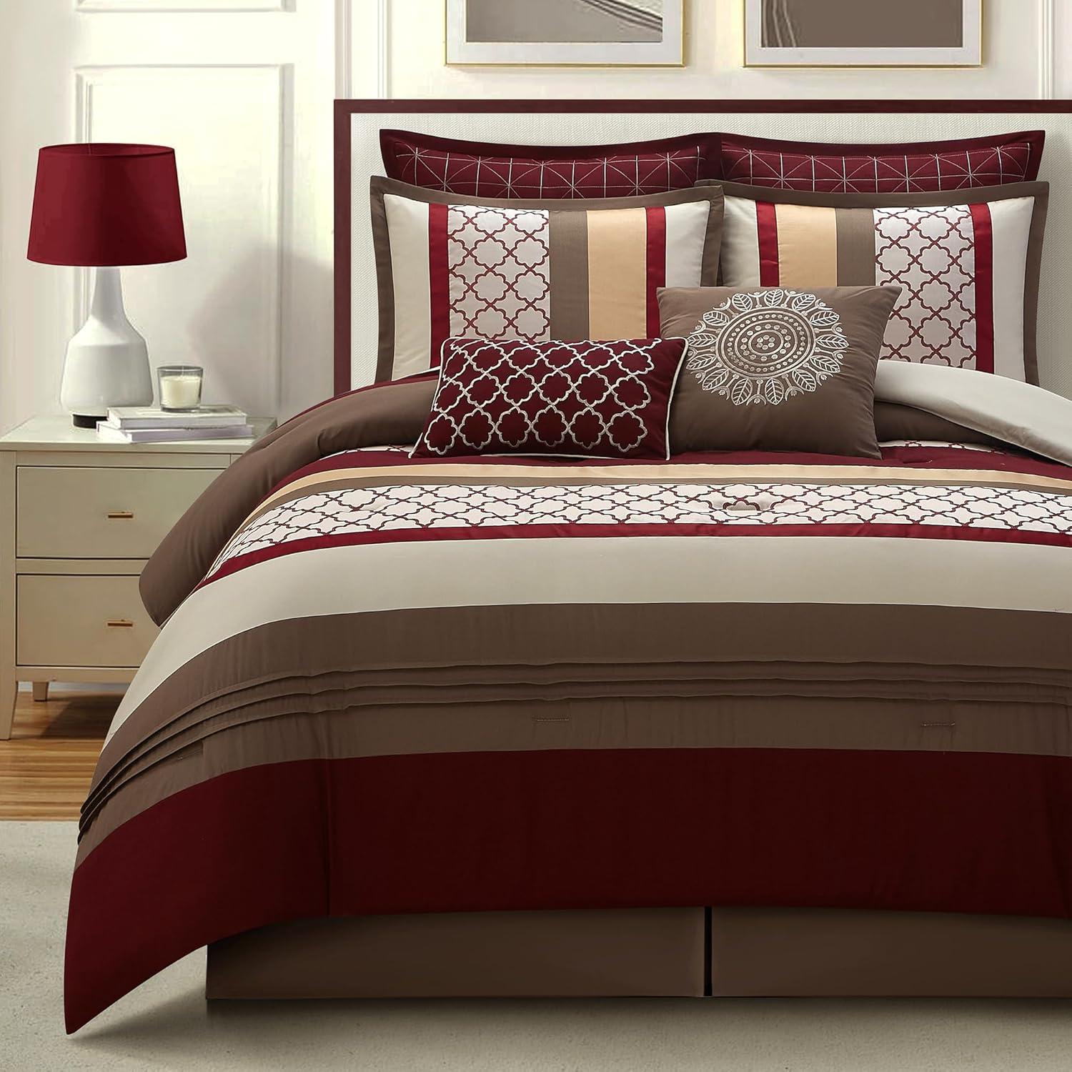 Nanshing America, Inc Avalon Microfiber Modern & Contemporary 8 Piece Comforter Set