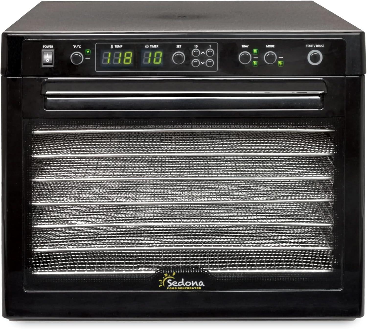 Tribest Sedona Classic Food Dehydrator with Stainless Steel Trays – Black