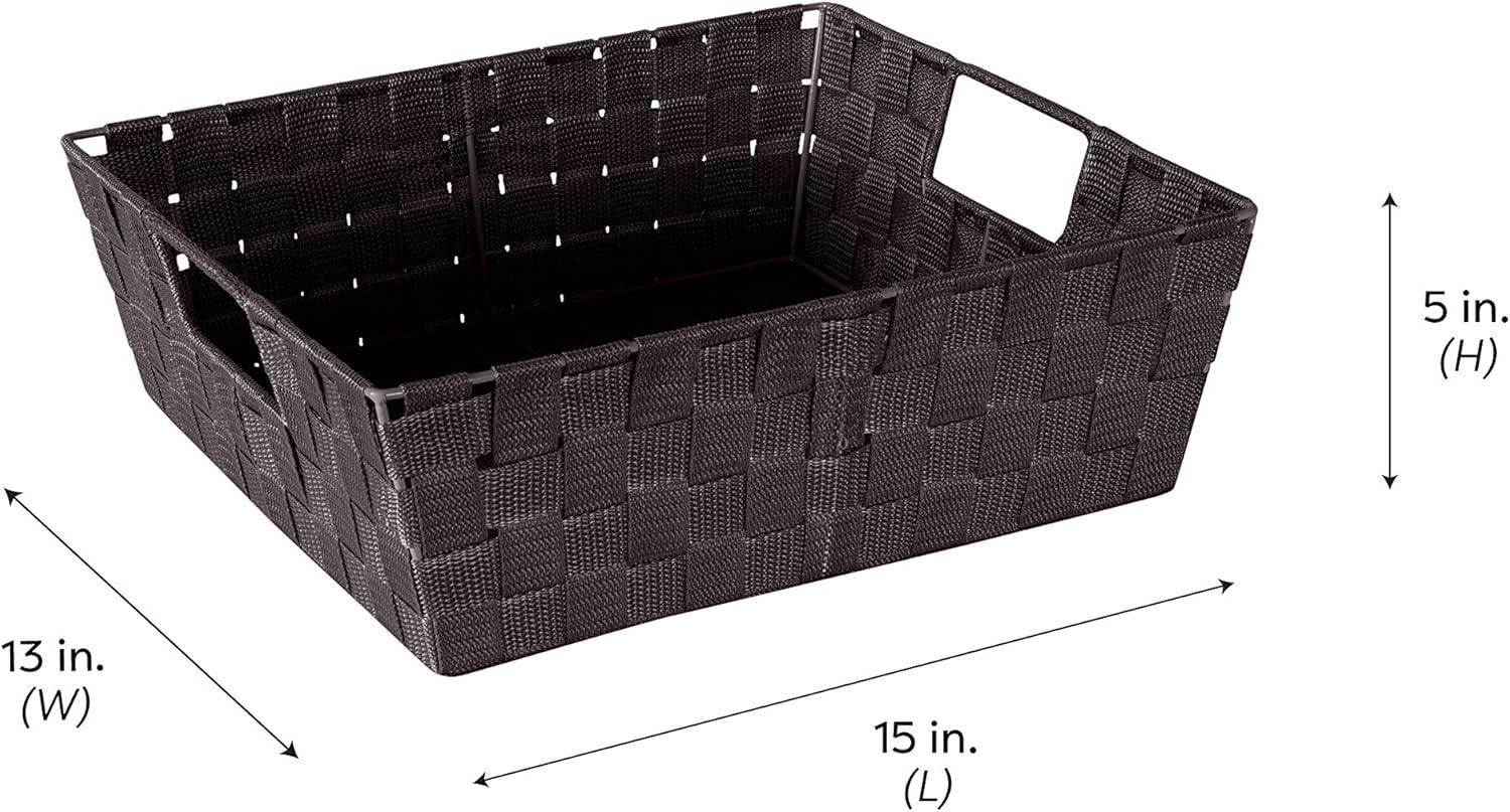 Simplify Large Woven Storage Shelf Bin in Chocolate