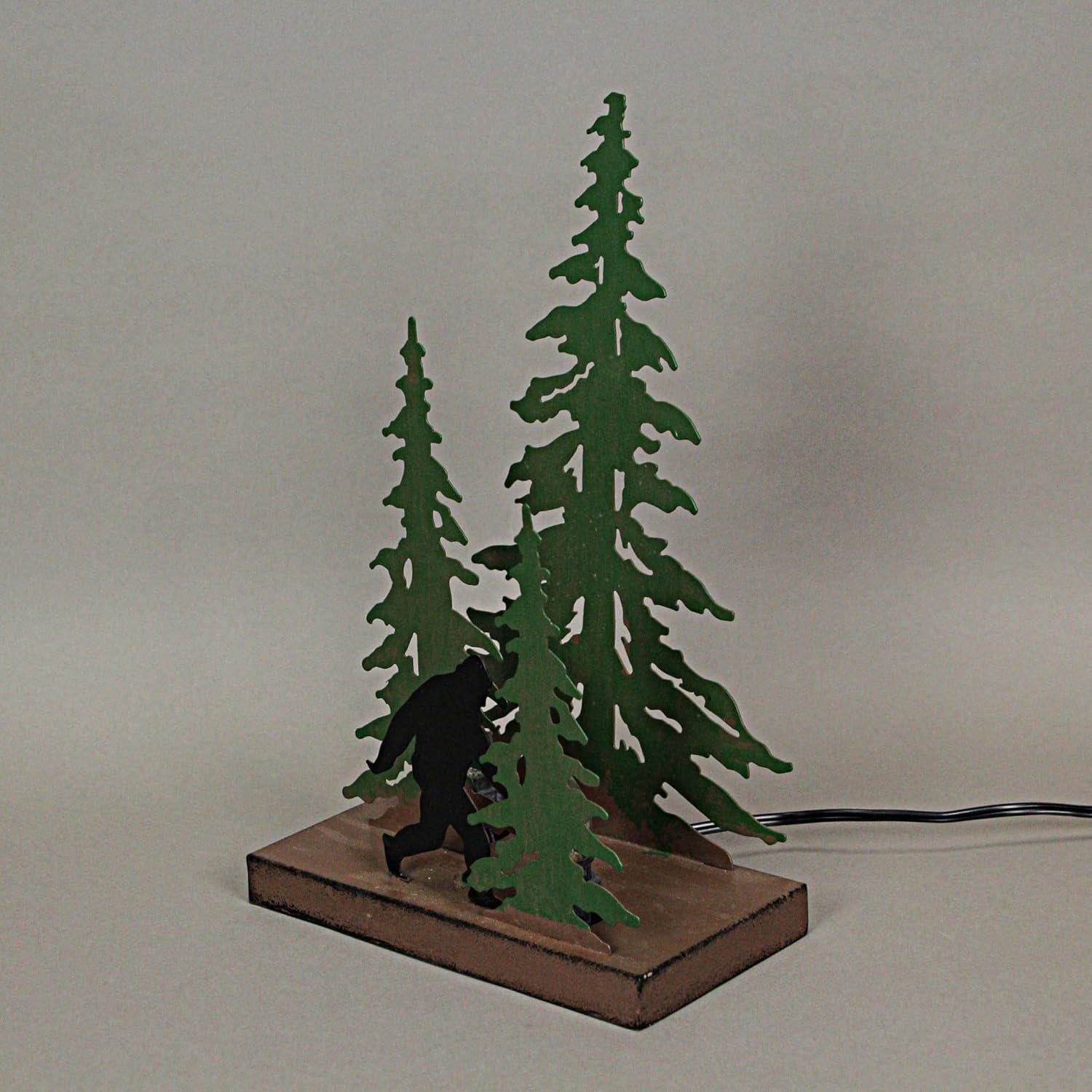 Millwood Pines Rustic Metal Rude Bigfoot In Forest Accent Lamp Decorative Sasquatch Home Decor