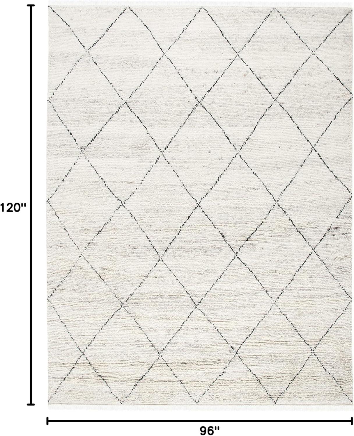 SAFAVIEH Casablanca Astrid Geometric Wool Area Rug, Ivory/Black, 8' x 10'