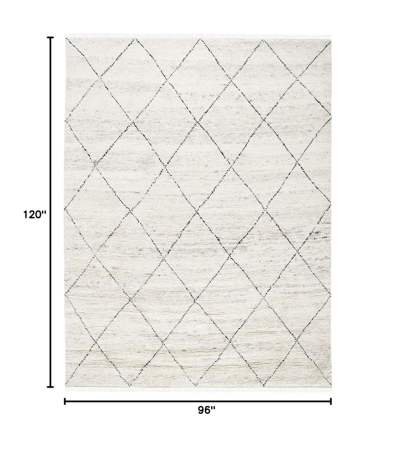 Casablanca CSB543 Hand Knotted Indoor Area Rug - Ivory/Black - 8'x10' - Safavieh