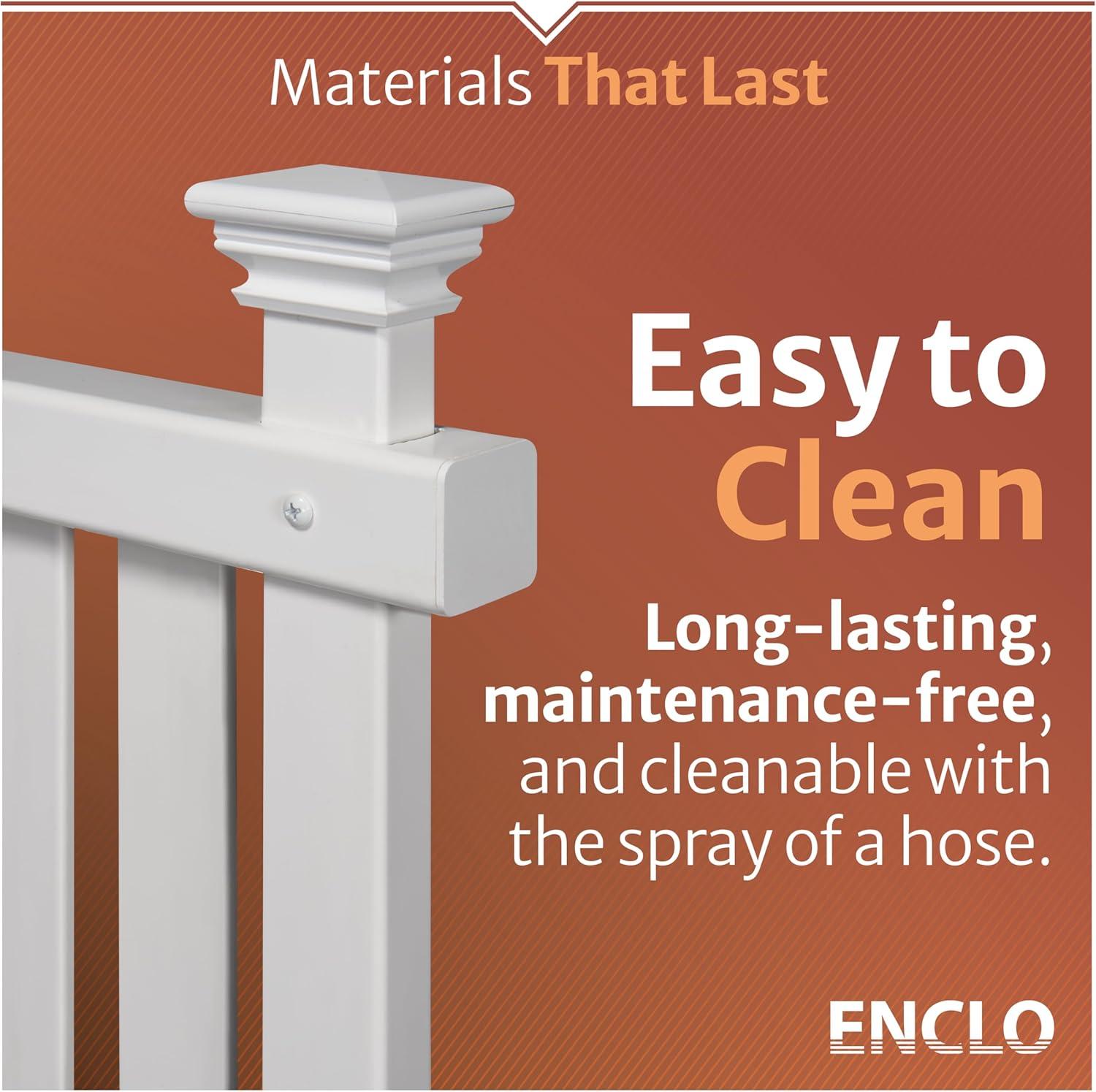 4ft H x 4ft W (2 Panels) No Dig Enclo Premium White Vinyl Privacy Screen, Outdoor Privacy Panels, Use As Air Conditioner Fence, Trash Can Enclosure, Pool Equipment Enclosure, ZP19014