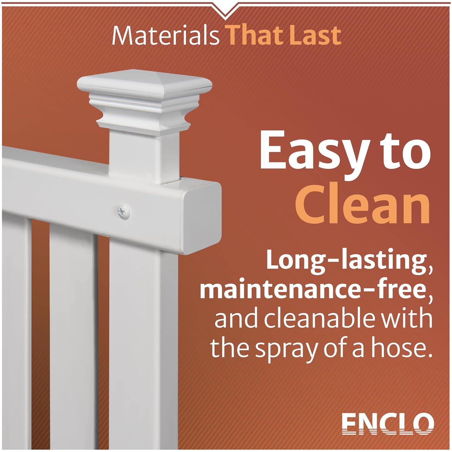 4ft H x 4ft W (2 Panels) No Dig Enclo Premium White Vinyl Privacy Screen, Outdoor Privacy Panels, Use As Air Conditioner Fence, Trash Can Enclosure, Pool Equipment Enclosure, ZP19014