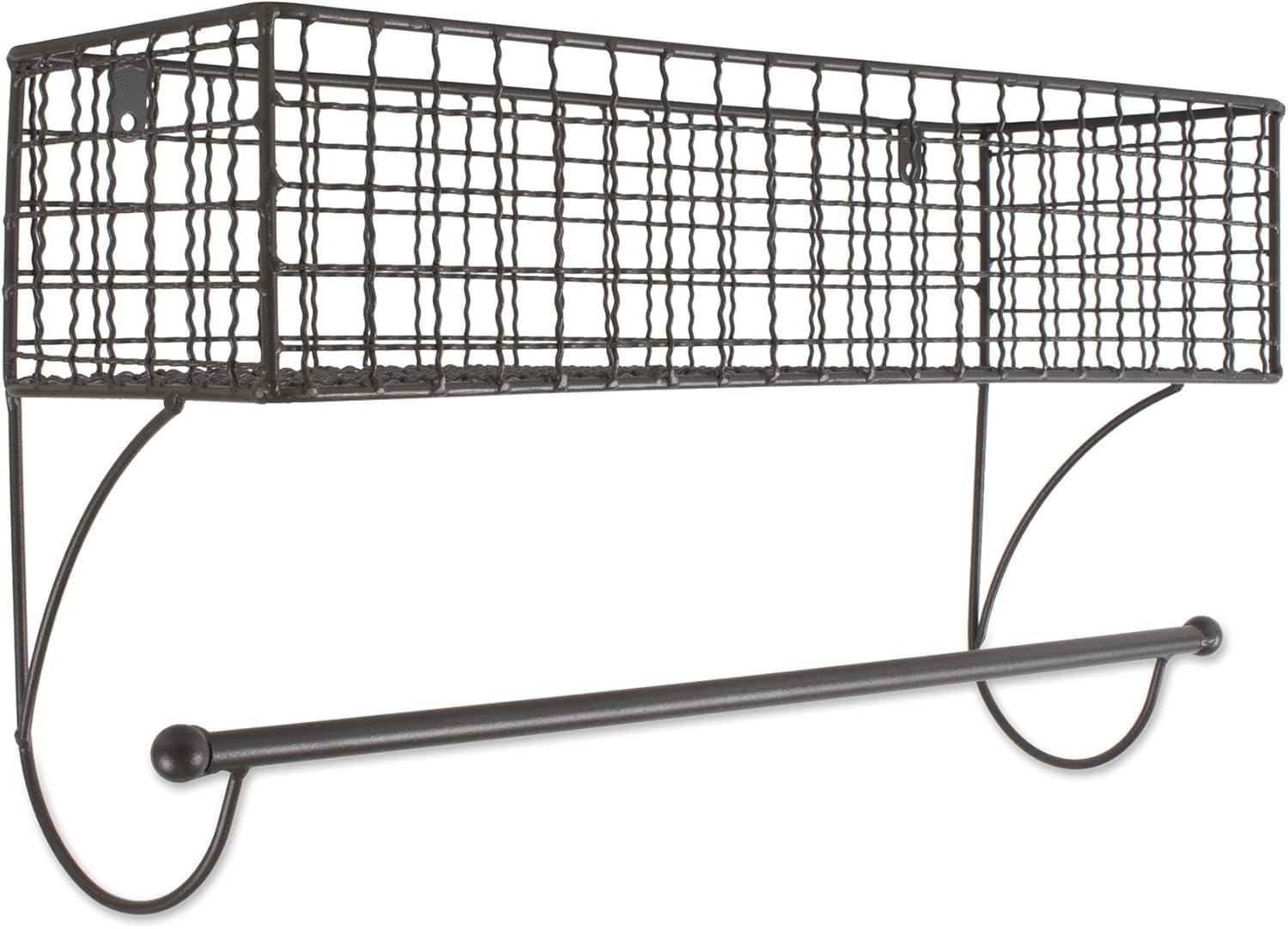 DII 5.5" Modern Style 100 Percent Iron Large Towel Rack in Gray Finish