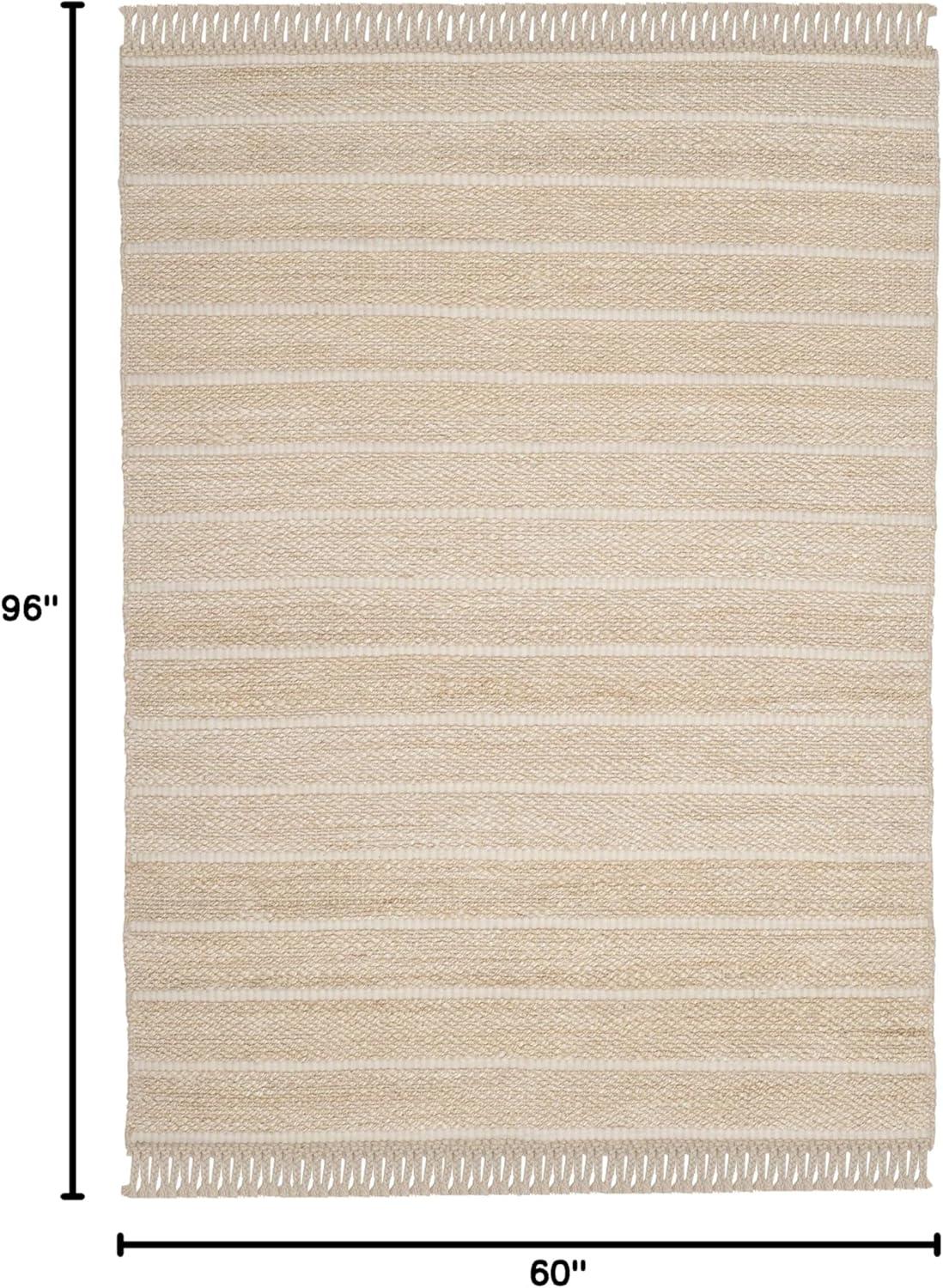Natural Fiber NF550 Hand Woven Area Rug - Ivory/Ivory - 5'x8' - Safavieh.