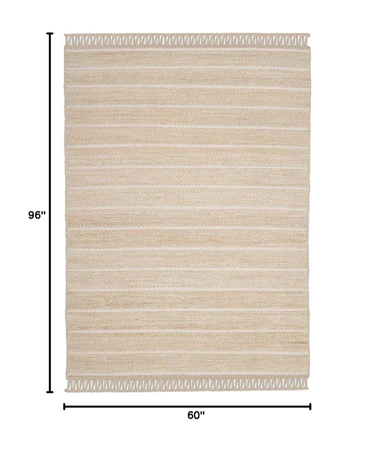 Natural Fiber NF550 Hand Woven Area Rug - Ivory/Ivory - 5'x8' - Safavieh.