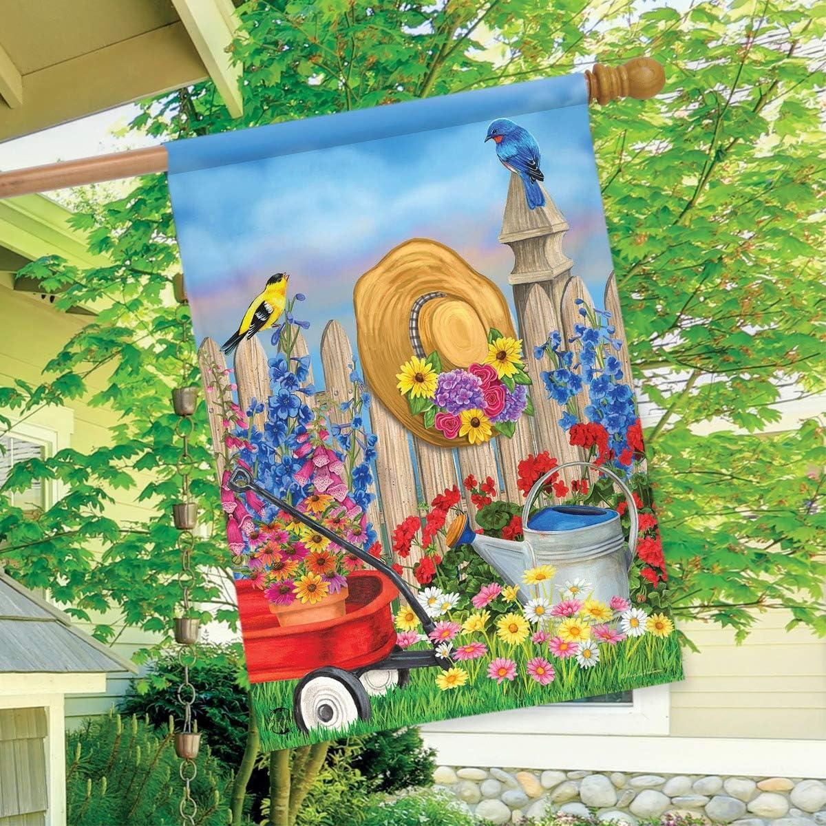 Briarwood Lane Spring House Flag 40x28 For Outdoor Pansies Seasonal For Spring House Flag