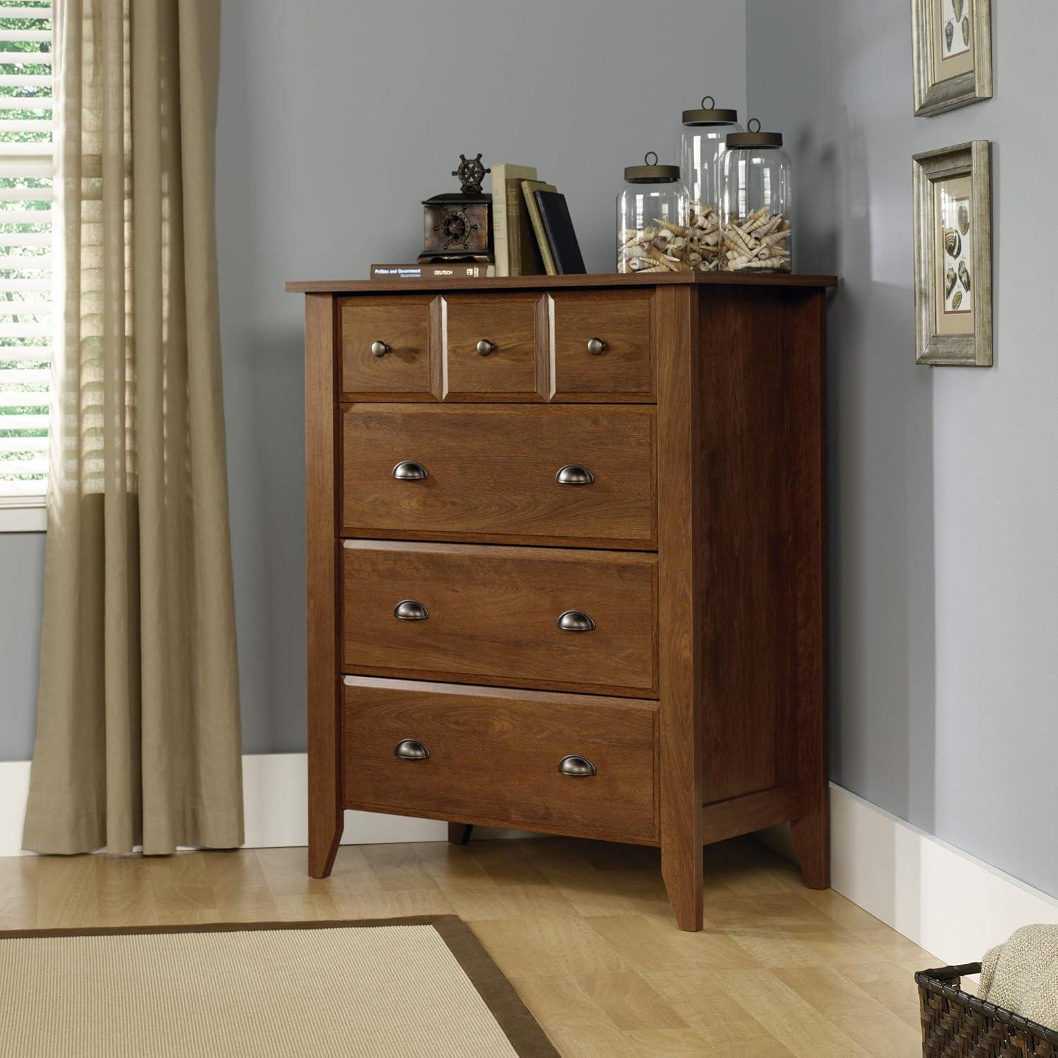 Espresso Country Rustic Freestanding Bedroom Chest with Extra Deep Storage Drawers