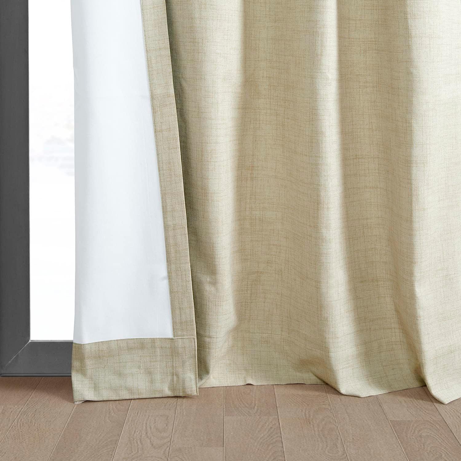 HPD Half Price Drapes Grommet Blackout Curtains for Bedroom Thermal Cross Linen 50 X 84 (1 Panel), FLCW-CBO192-84-GR, Natural Light Beige