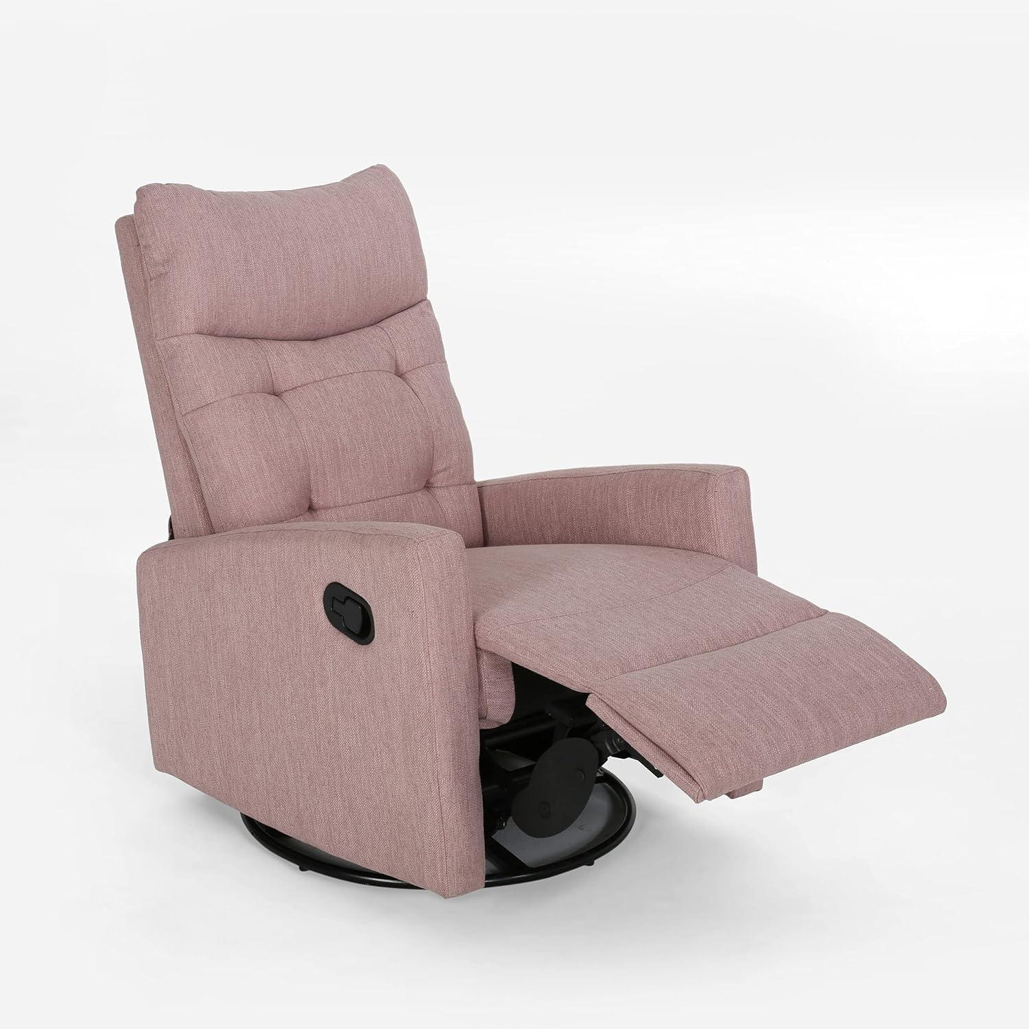 Woodglen Contemporary Glider Swivel Recliner Light Blush - Christopher Knight Home: Nursery-Suitable, Plush Comfort
