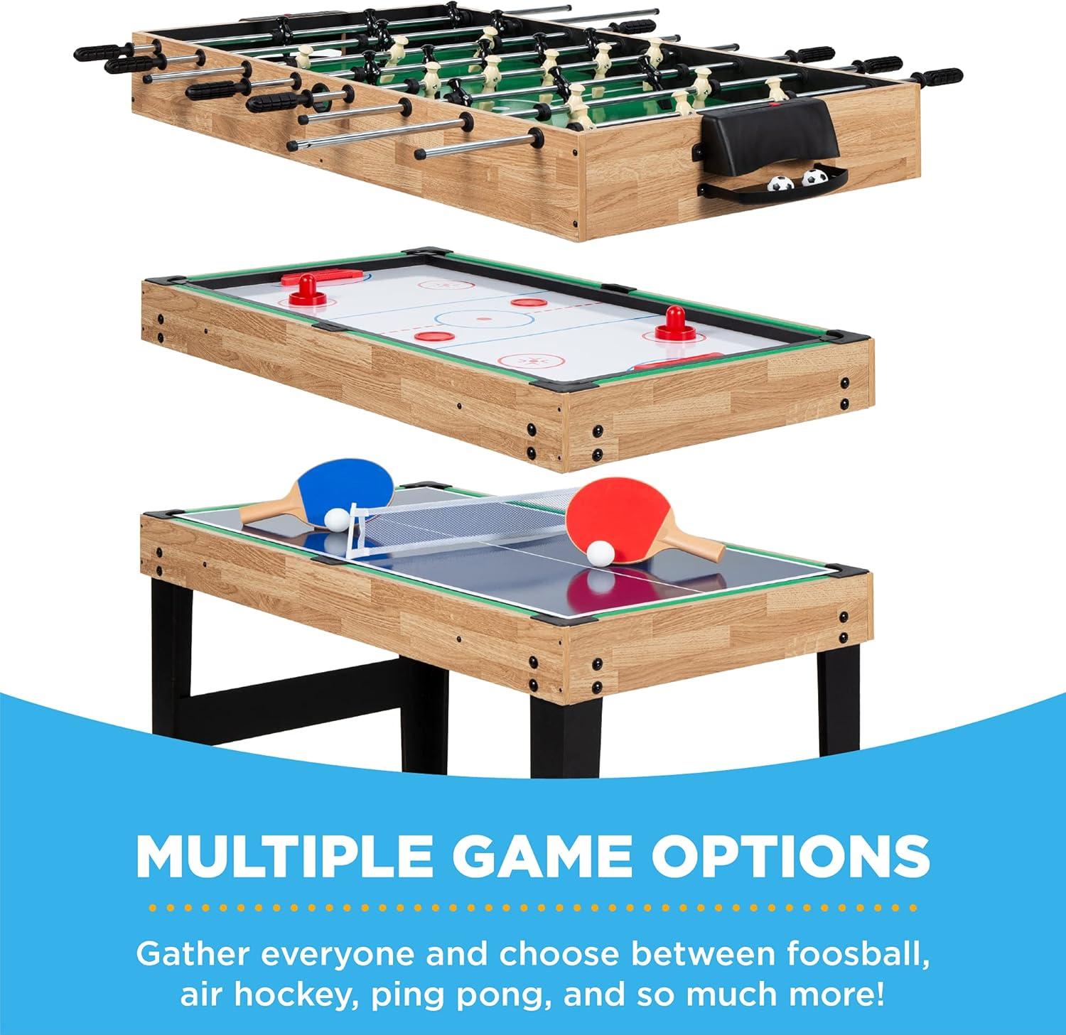 Best Choice Products 2x4ft 10-in-1 Combo Game Table Set w/ Hockey, Foosball, Pool, Shuffleboard, Ping Pong