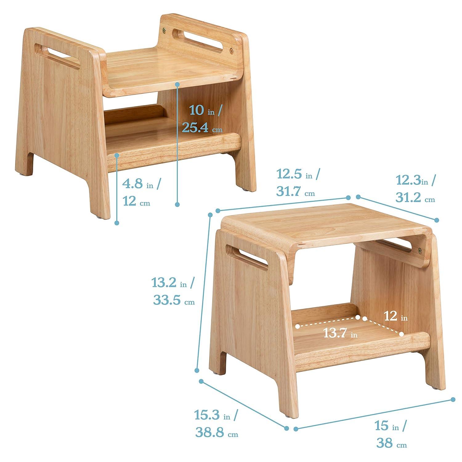 ECR4Kids Sit or Step Stool, Natural