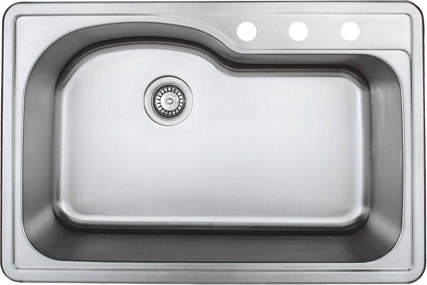 33'' L Drop-In Stainless Steel Kitchen Sink