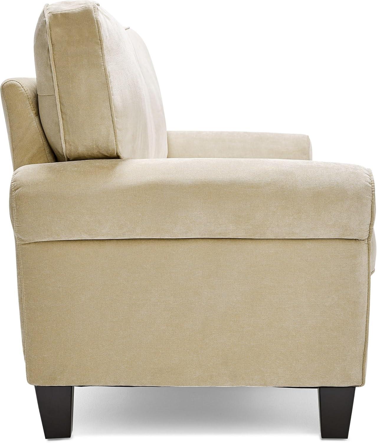 Serta Copenhagen 61" Rolled Arm Sofa, Easy Care Fabric, Soft Pillow Back, Pocket Coil Seat Cushions
