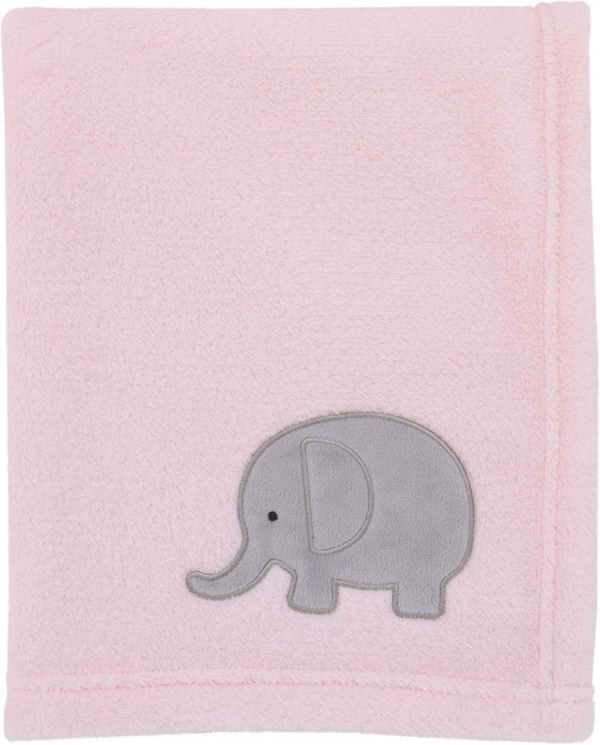 NoJo The Dreamer Pink and Grey Elephant 8 Piece Nursery Crib Bedding Set