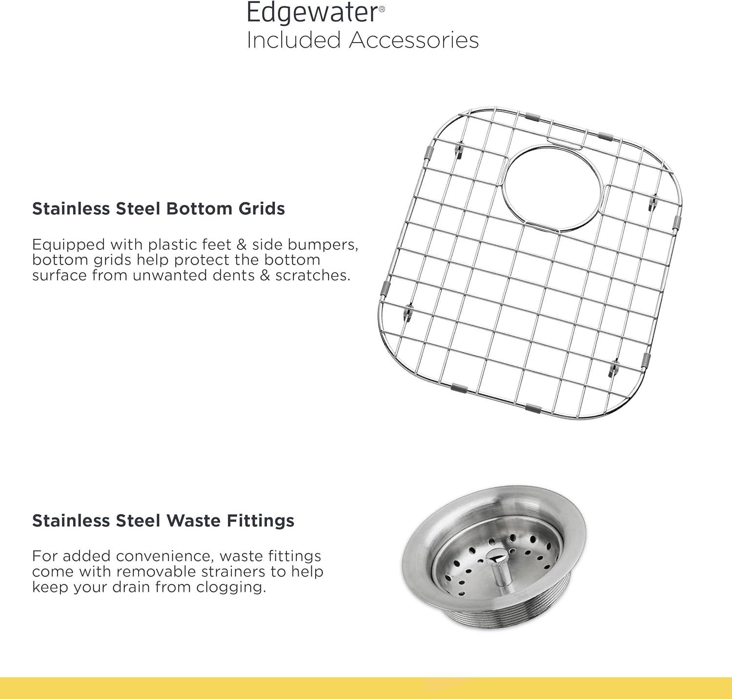 Edgewater 33'' L Undermount Double Bowl Stainless Steel Kitchen Sink